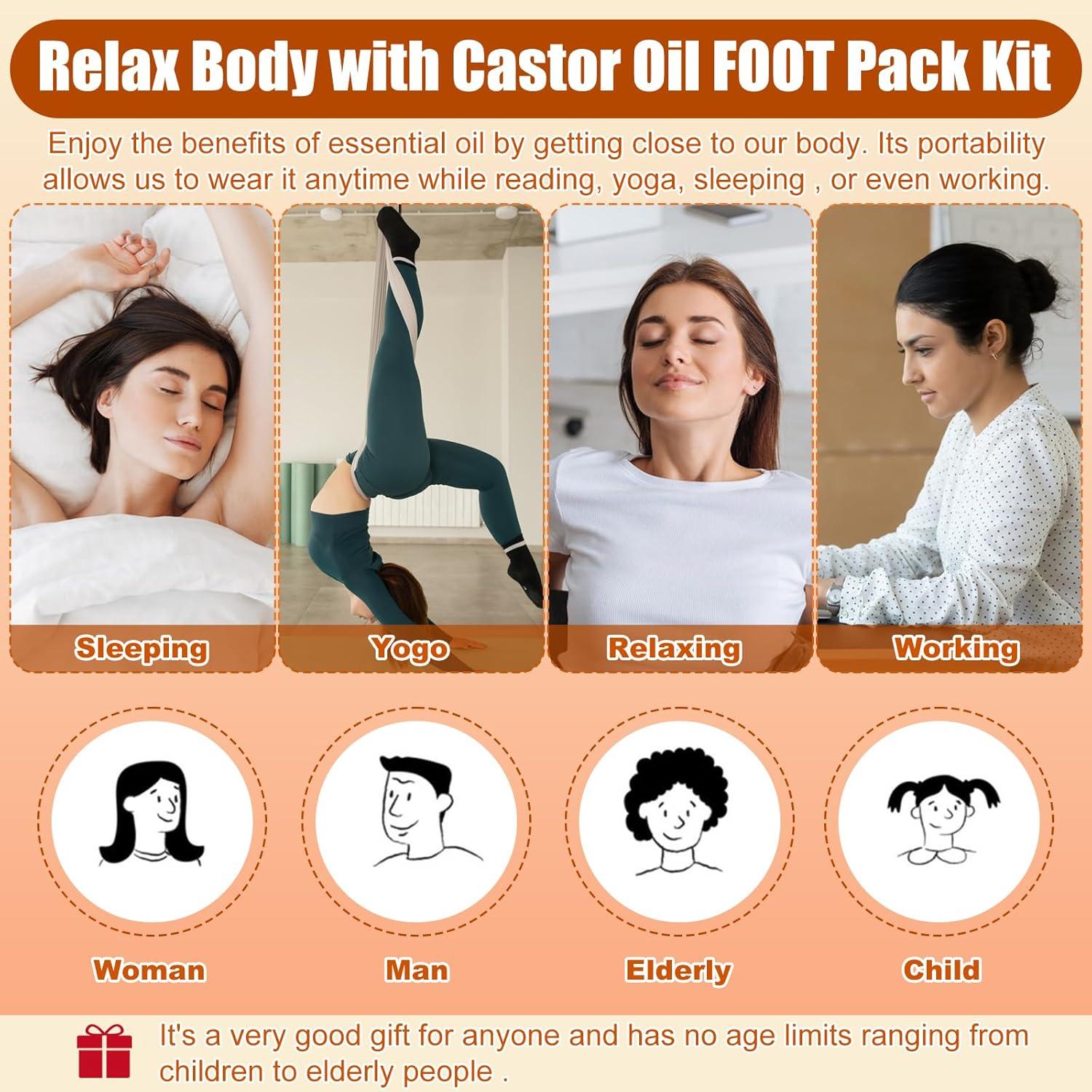 Envoltura de Aceite de Ricino para Pies Aphumedc - 1 Par Hidratante