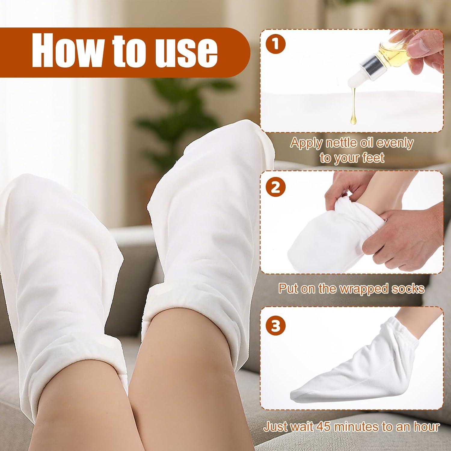 Envoltura de Aceite de Ricino para Pies Aphumedc - 1 Par Hidratante