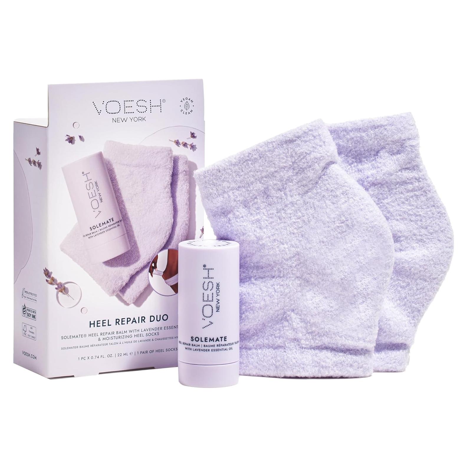 Dúo de Cuidado de Talones VOESH - Balsamo y Calcetines Hidratantes
