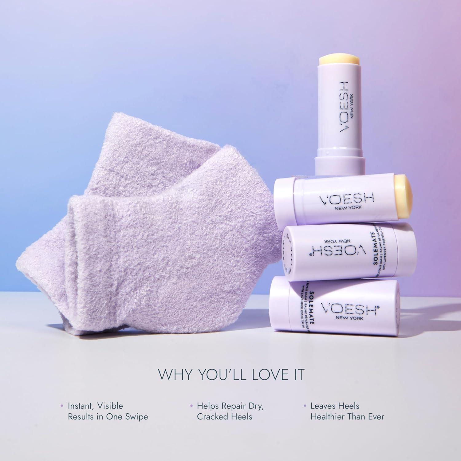 Dúo de Cuidado de Talones VOESH - Balsamo y Calcetines Hidratantes