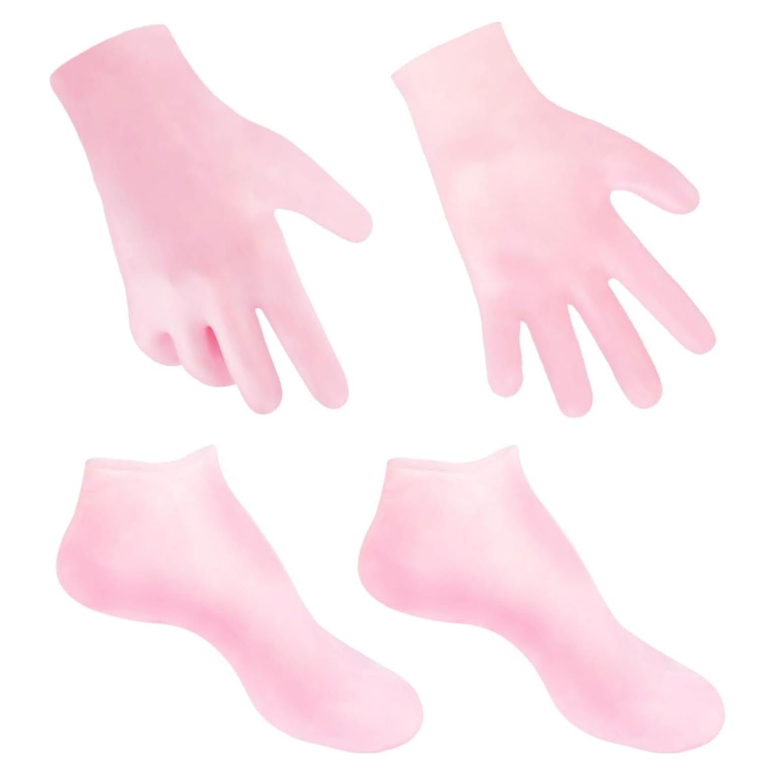 Guantes y Calcetines Hidratantes MoyRetty - Gel Silicona Rosa