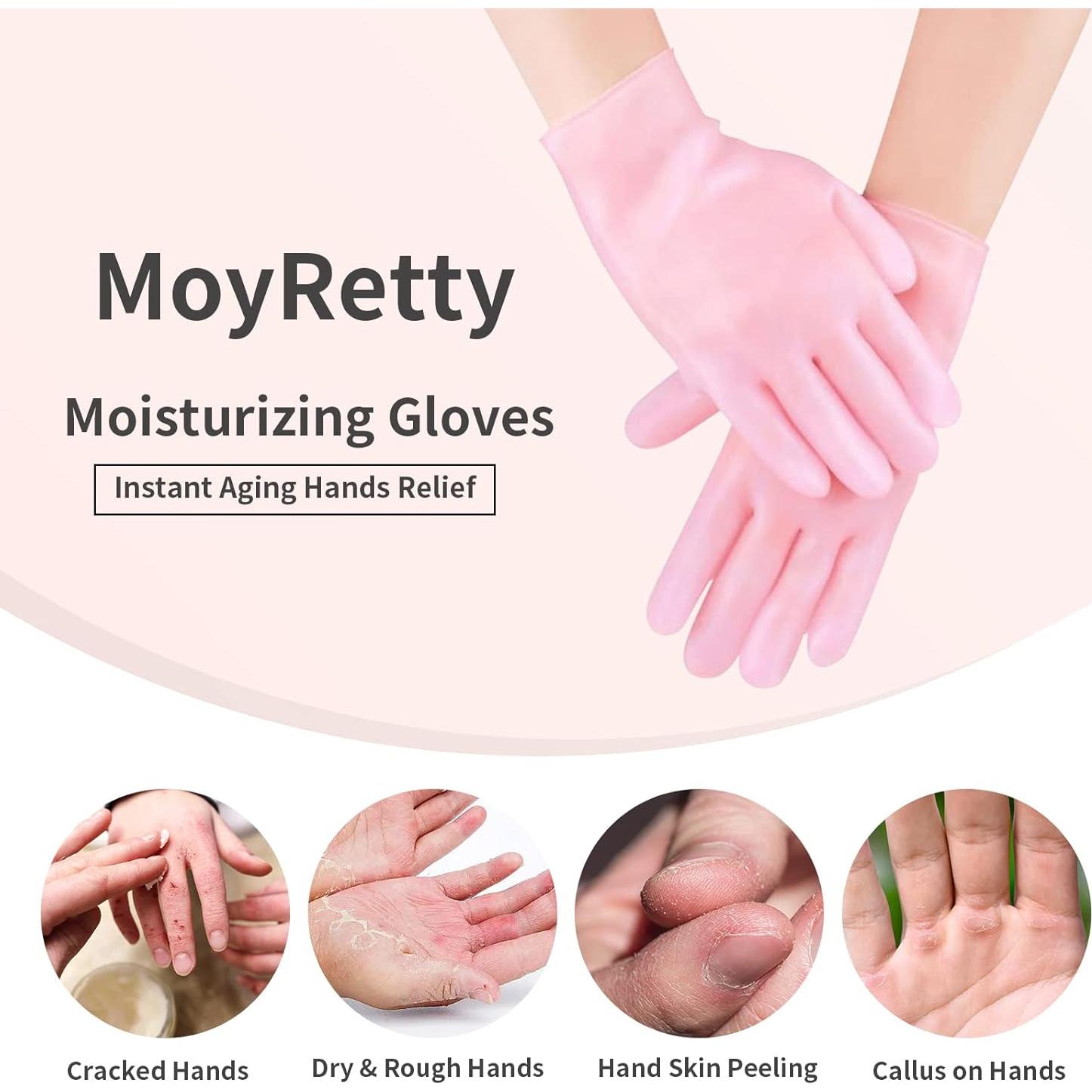 Guantes y Calcetines Hidratantes MoyRetty - Gel Silicona Rosa