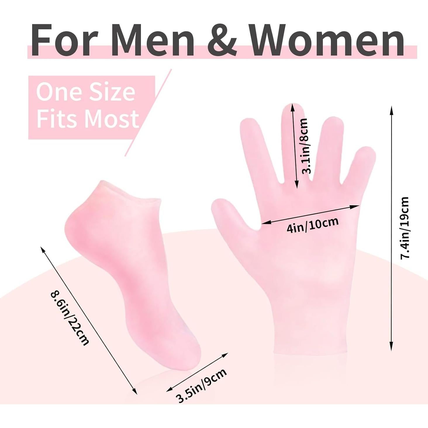 Guantes y Calcetines Hidratantes MoyRetty - Gel Silicona Rosa