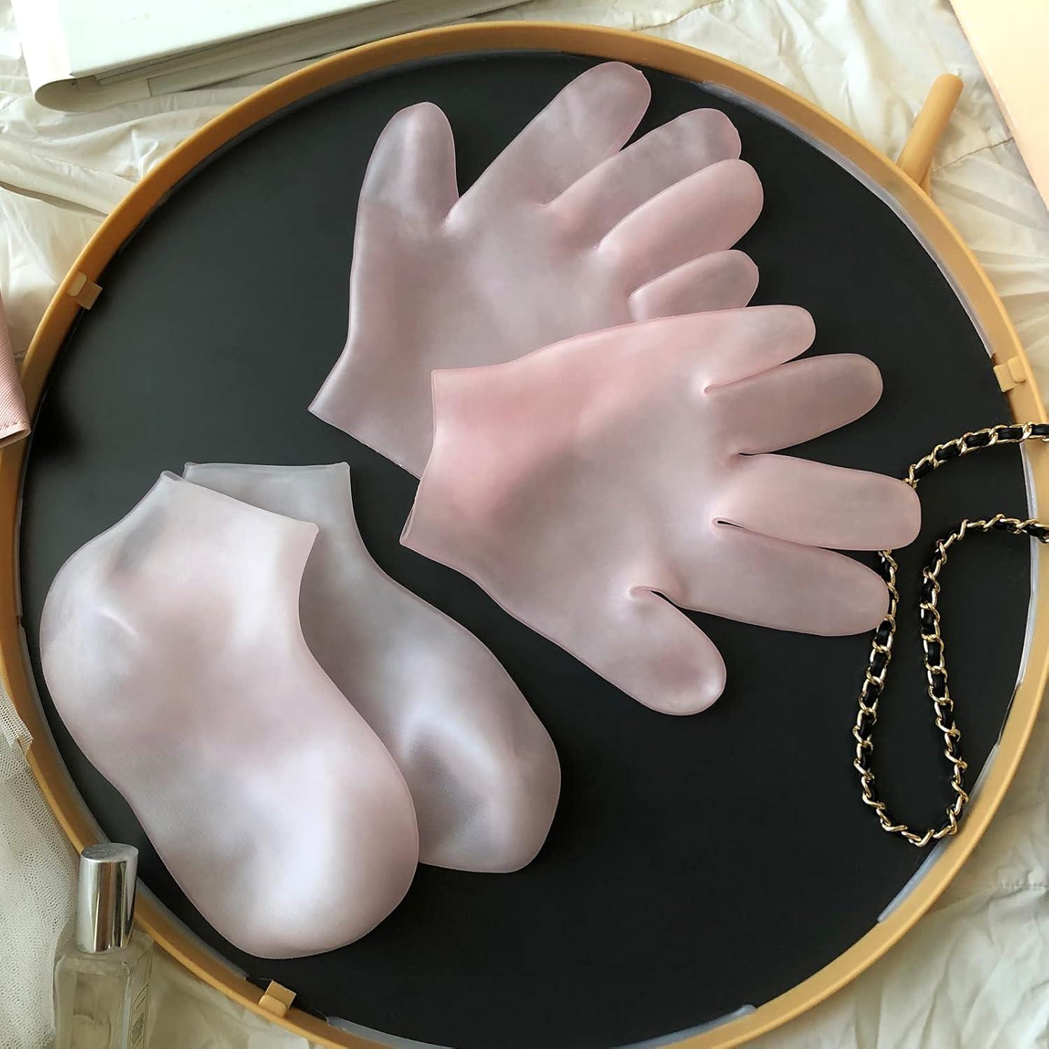 Guantes y Calcetines Hidratantes MoyRetty - Gel Silicona Rosa