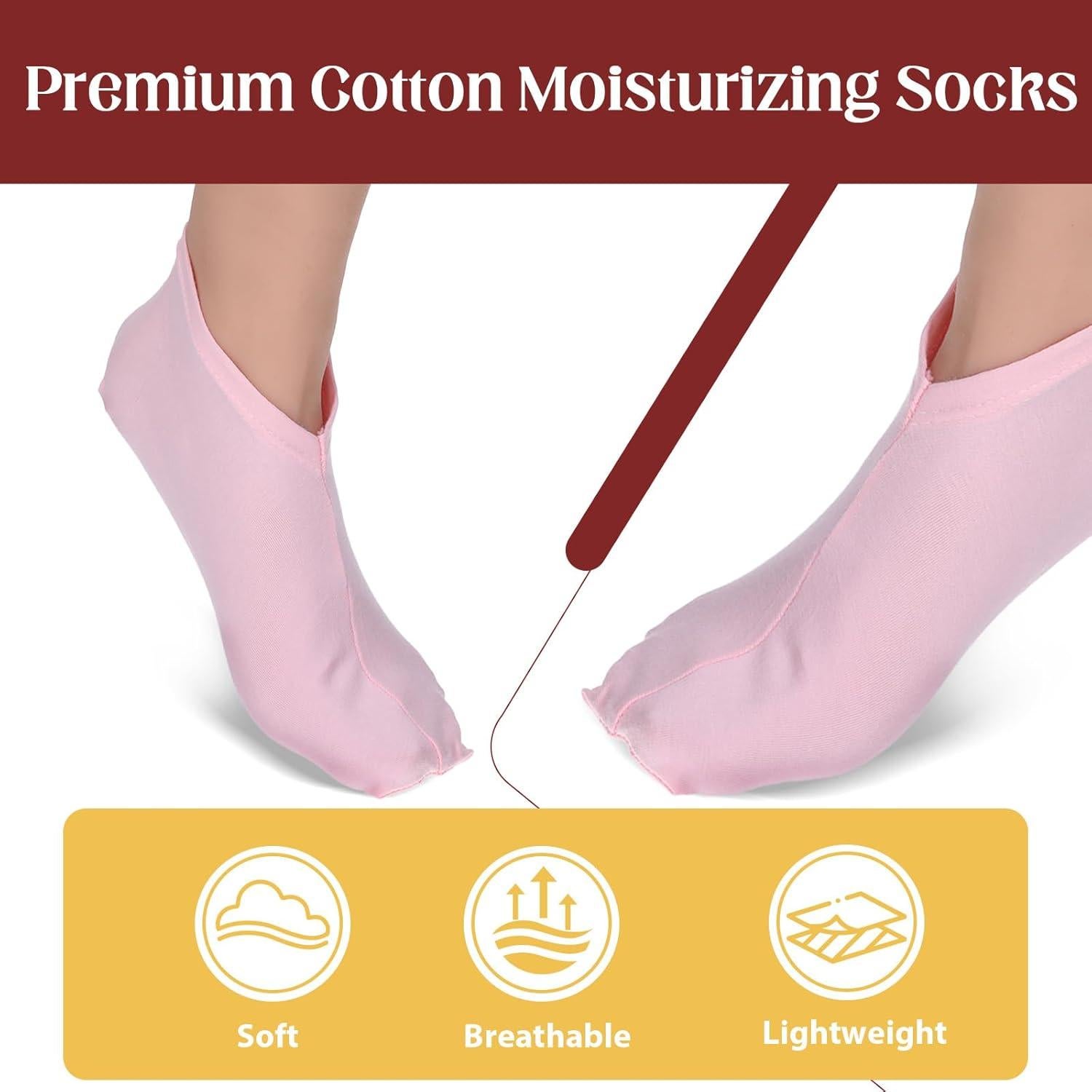 3 Pares de Calcetines Hidratantes Rosa Xelsluthe para Pies Secos