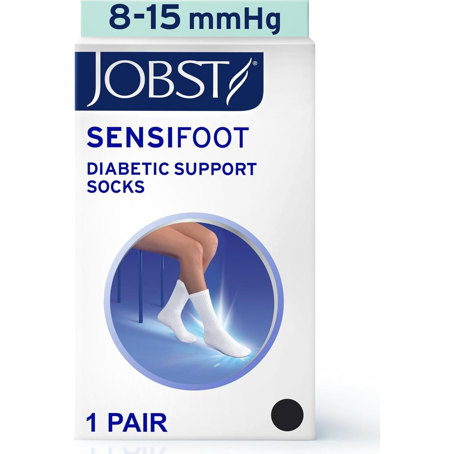 Calcetines de Compresión Diabéticos JOBST SensiFoot 8-15 mmHg Negro Pequeño