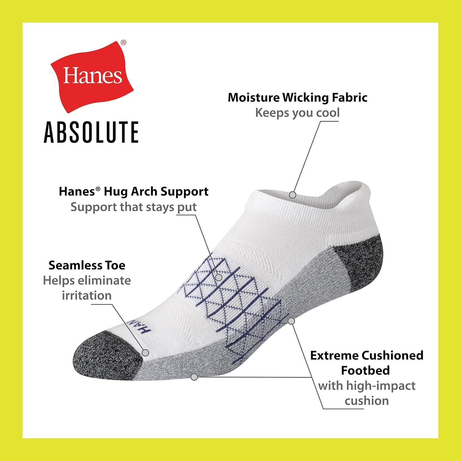Calcetines Hanes Absolute Active para hombres 4 unidades 6-12