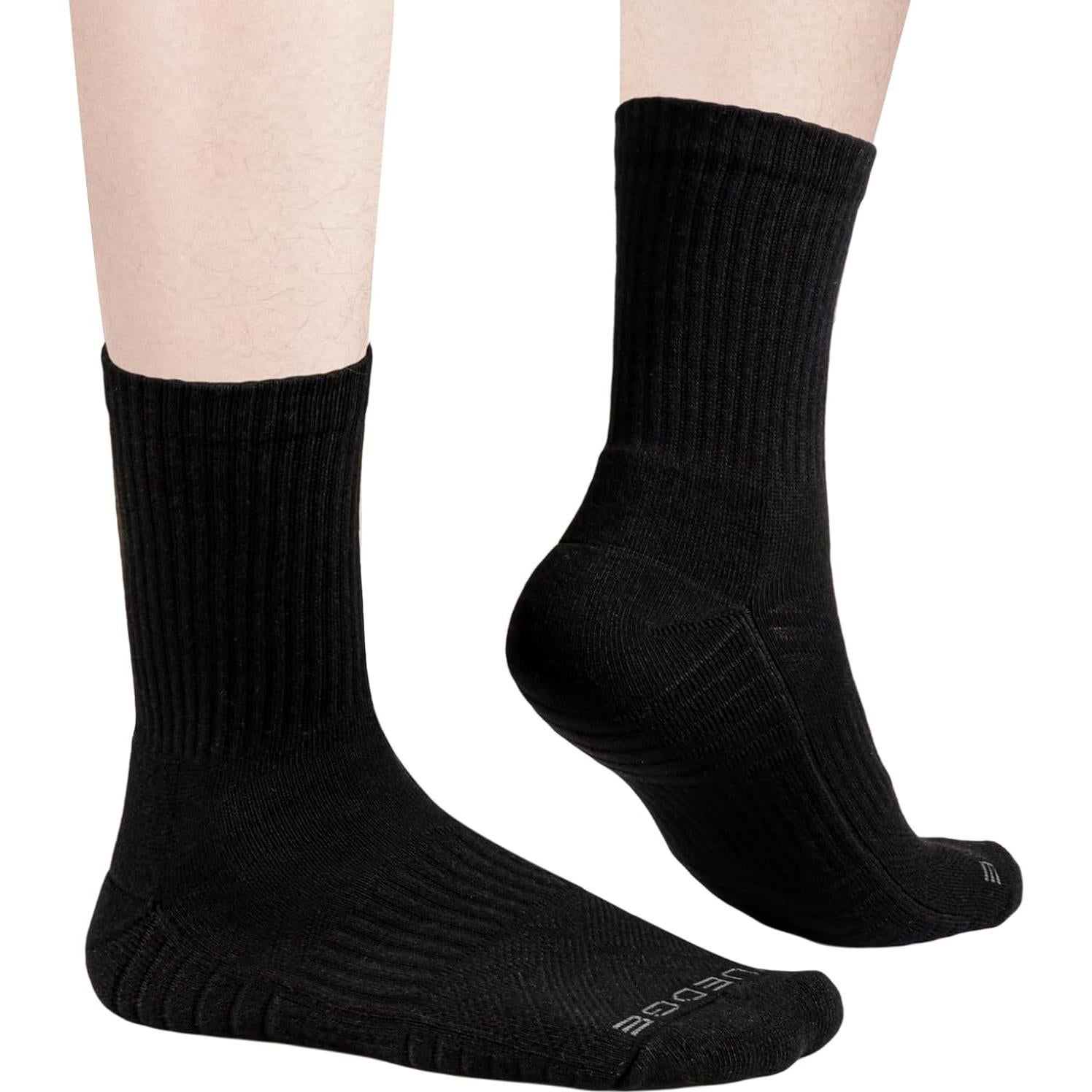 Calcetines de Entrenamiento YUEDGE para Mujeres - 5 Pares Negros