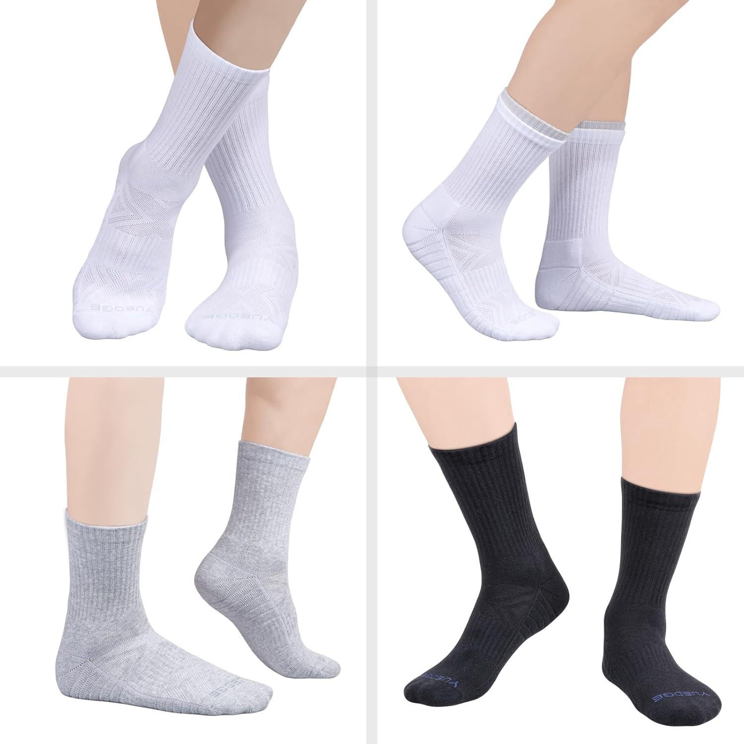 Calcetines de Entrenamiento YUEDGE para Mujeres - 5 Pares Negros