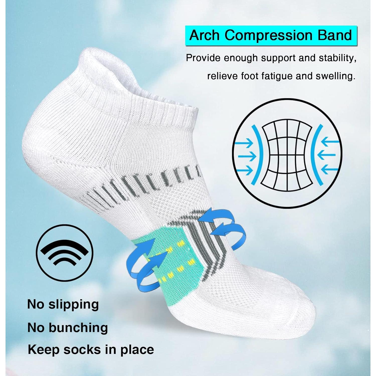 Calcetines de Tobillo para Correr Suaskk 5 Pares Mujeres