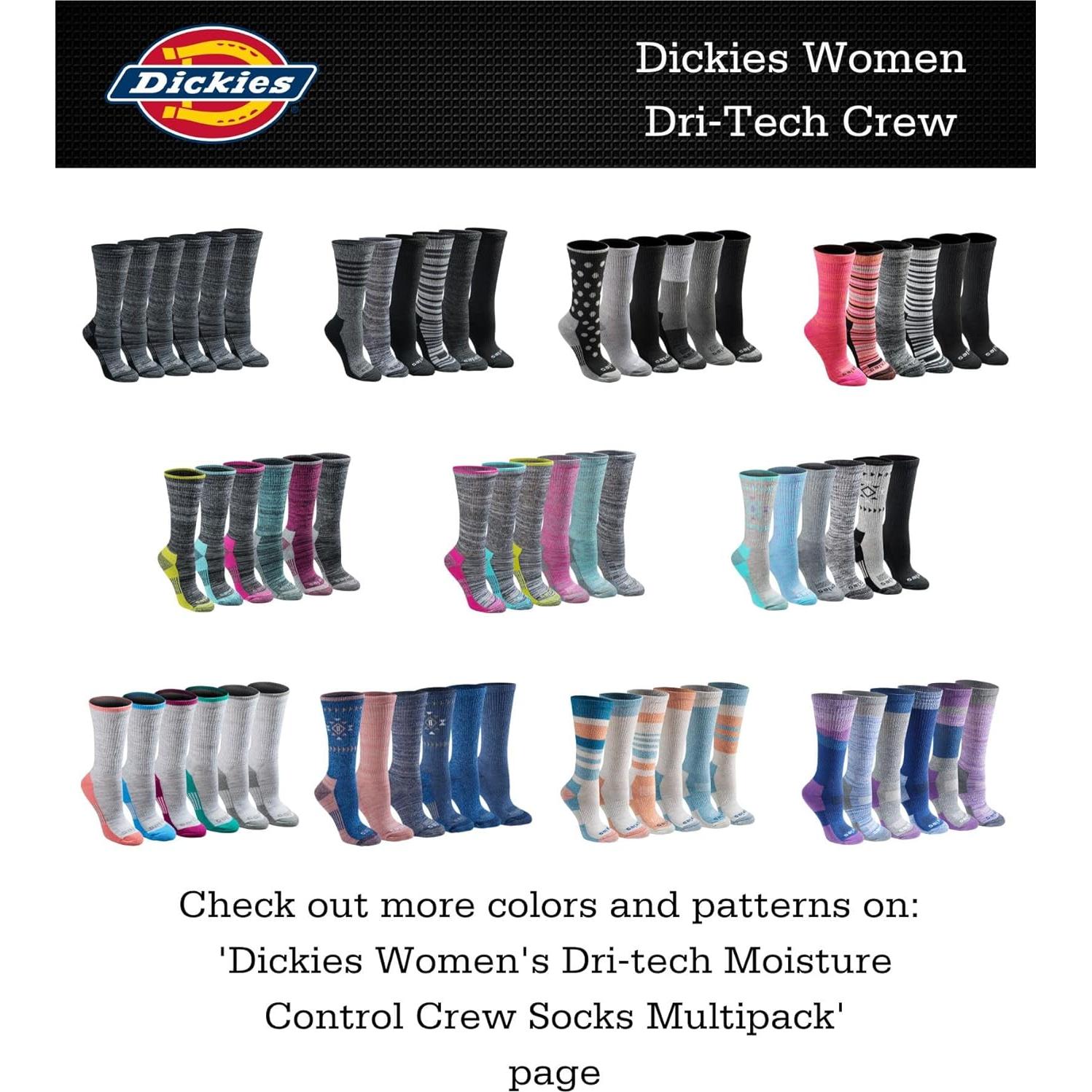 Calcetines Dri-Tech para Mujeres Dickies - Control de Humedad 6 Pares