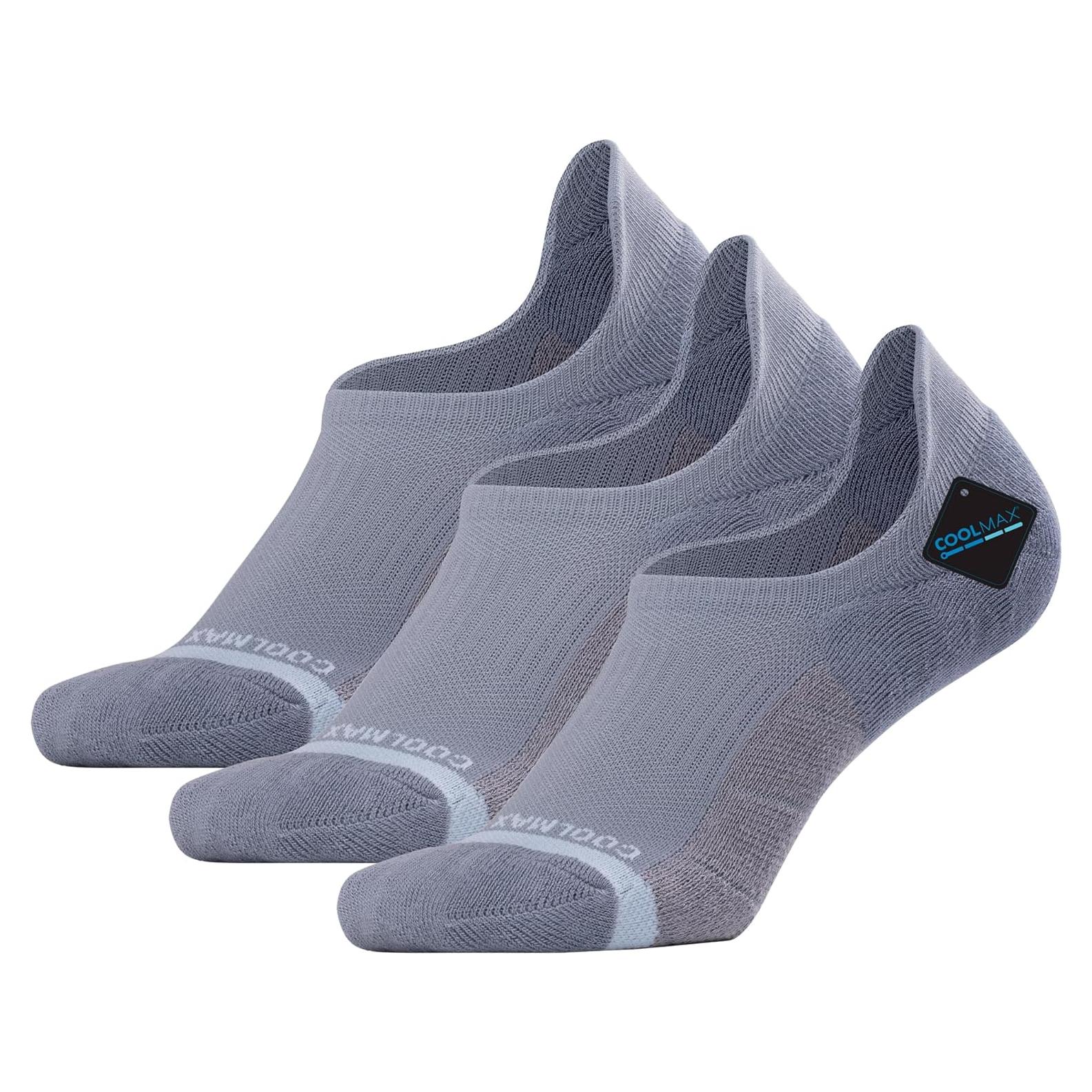 Calcetines No Show Brisira para Mujeres - 3 Pares Gris, Compresión
