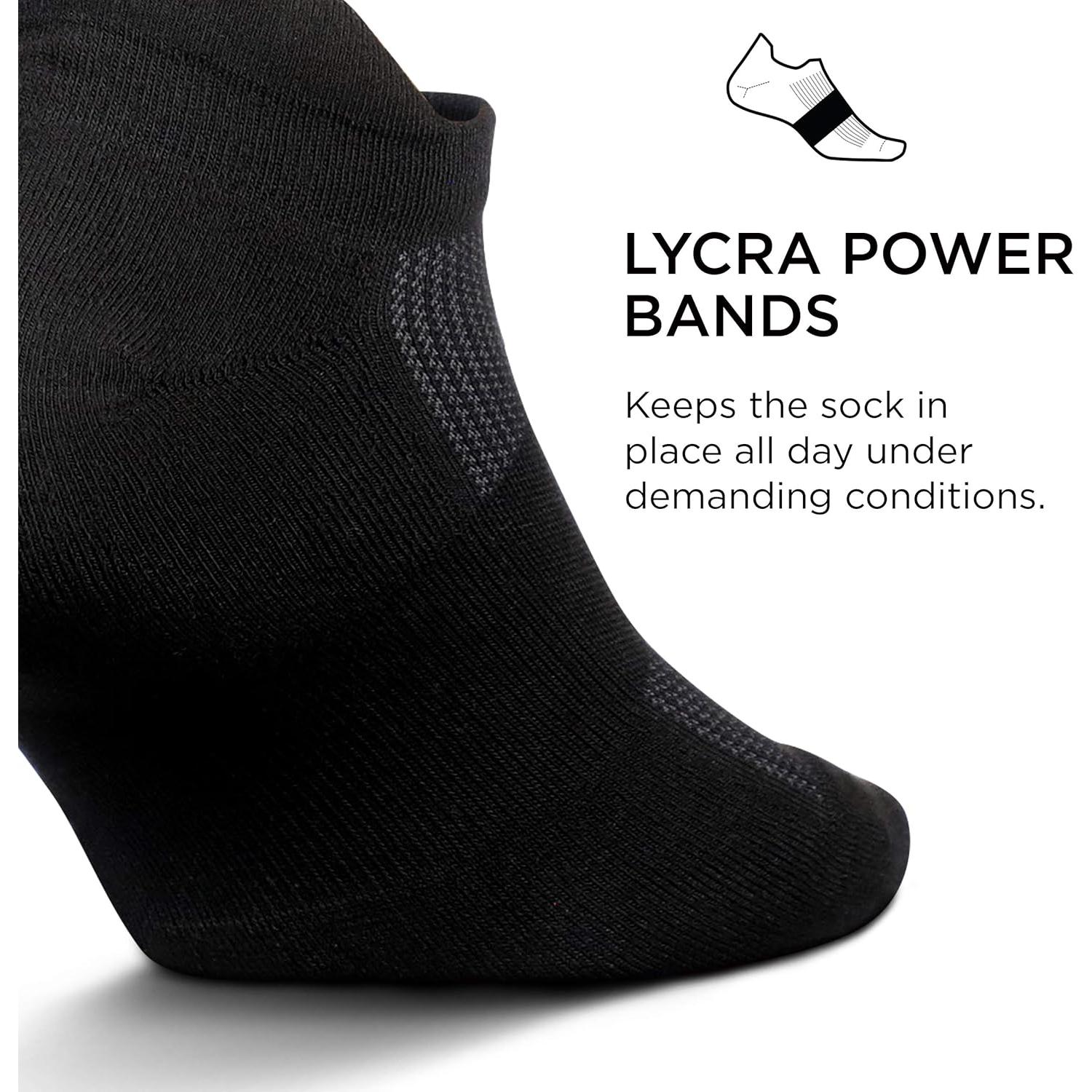 Calcetines de Tobillo Feetures - Amortiguación Alta, Negro, Mediano