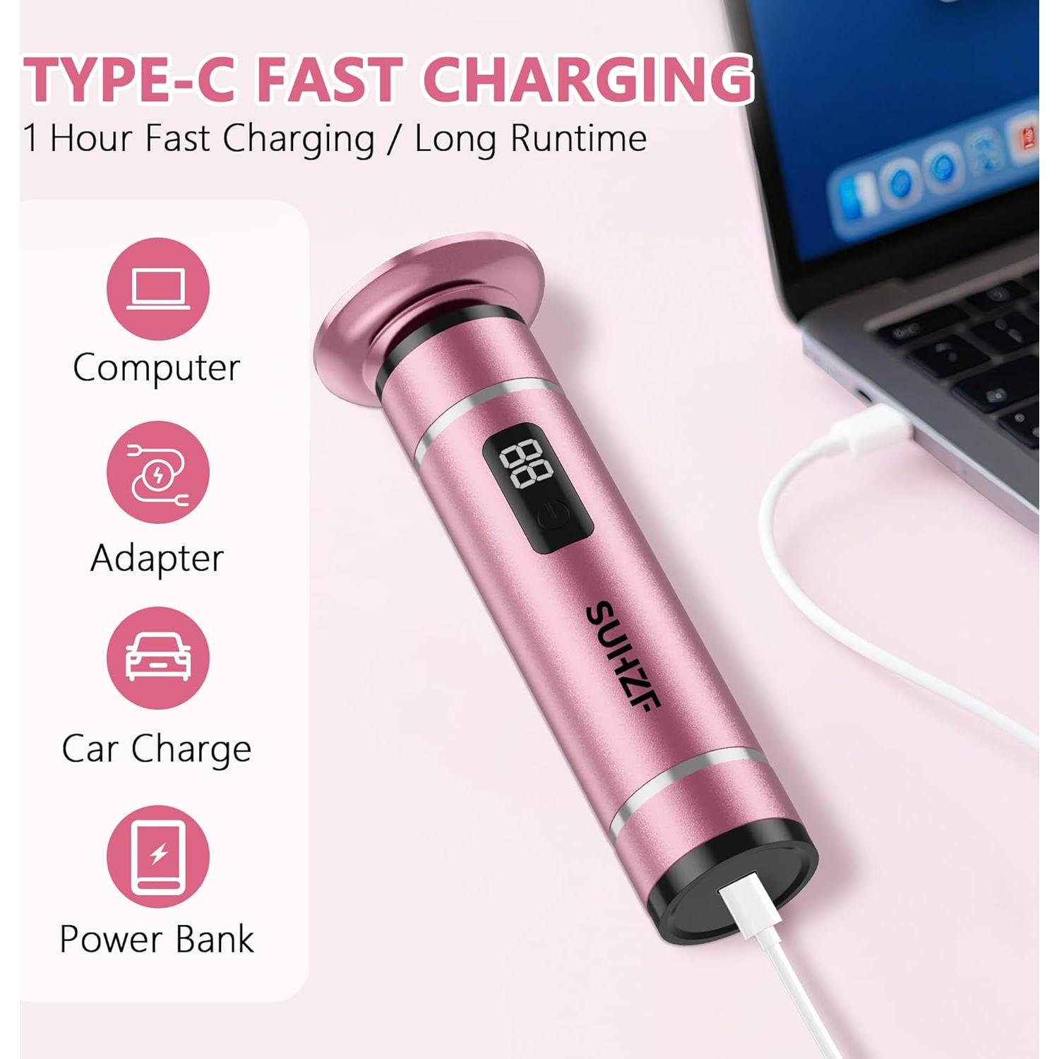 Removedor Eléctrico de Callos SUHZF con Pantalla LED Rosa