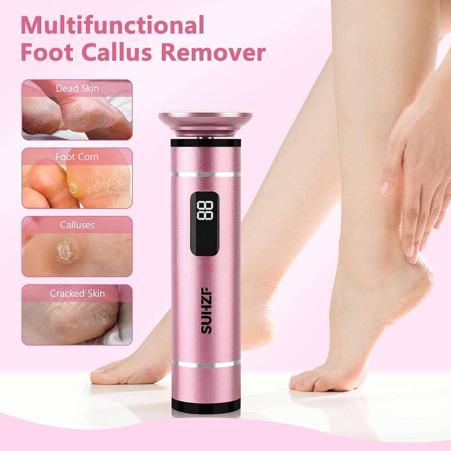 Removedor Eléctrico de Callos SUHZF con Pantalla LED Rosa