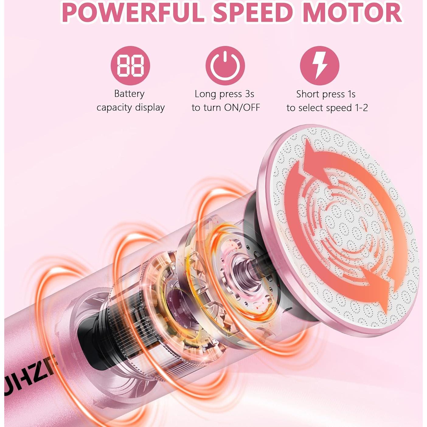 Removedor Eléctrico de Callos SUHZF con Pantalla LED Rosa