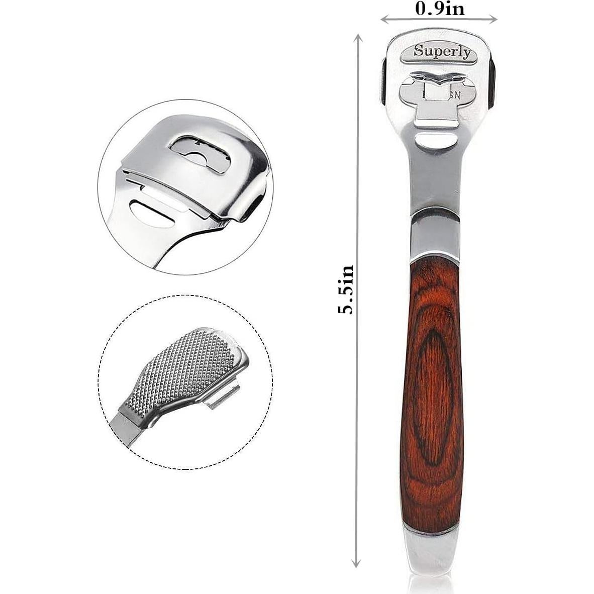 Raspador de Callos BEINY con Mango de Madera y 10 Cuchillas