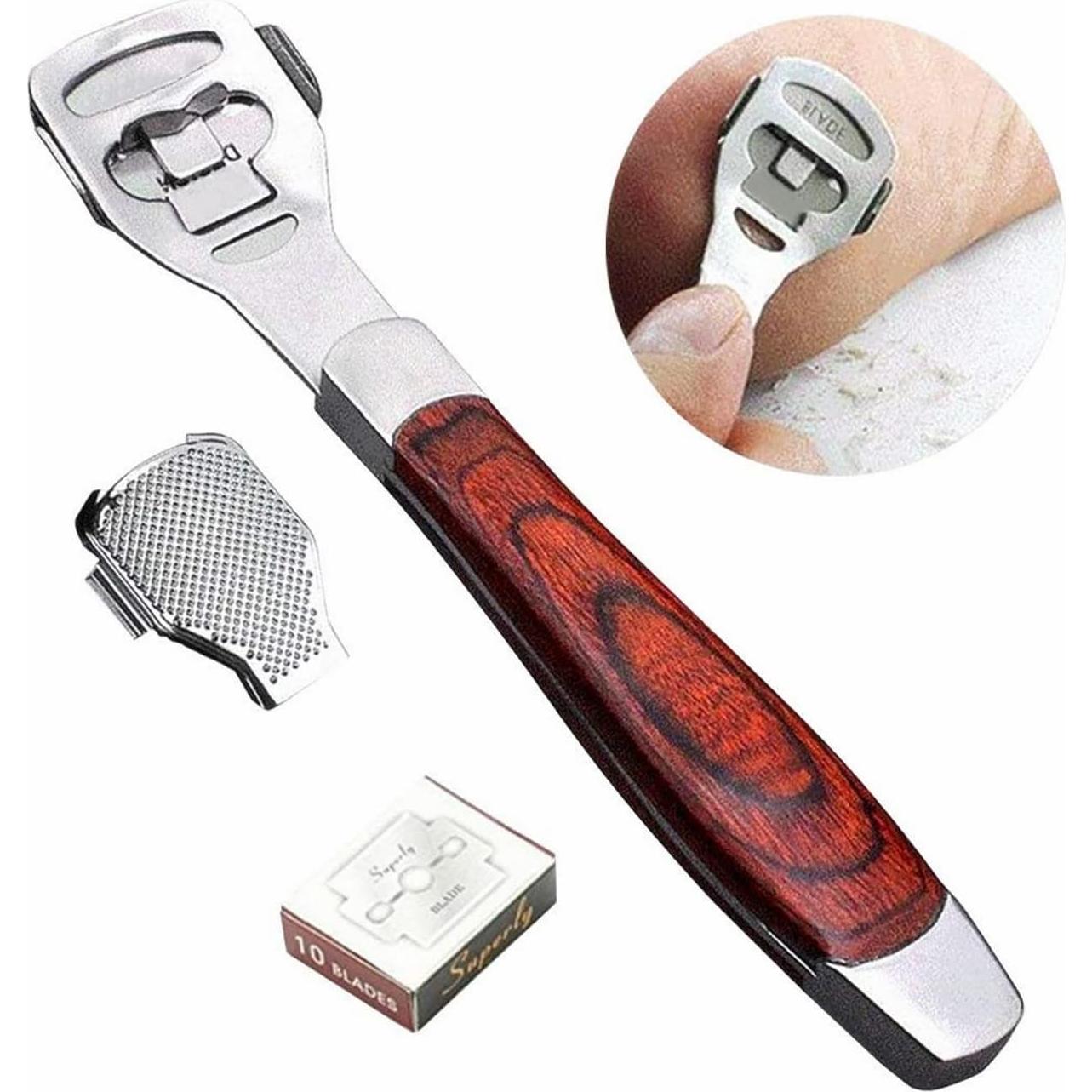 Raspador de Callos BEINY con Mango de Madera y 10 Cuchillas