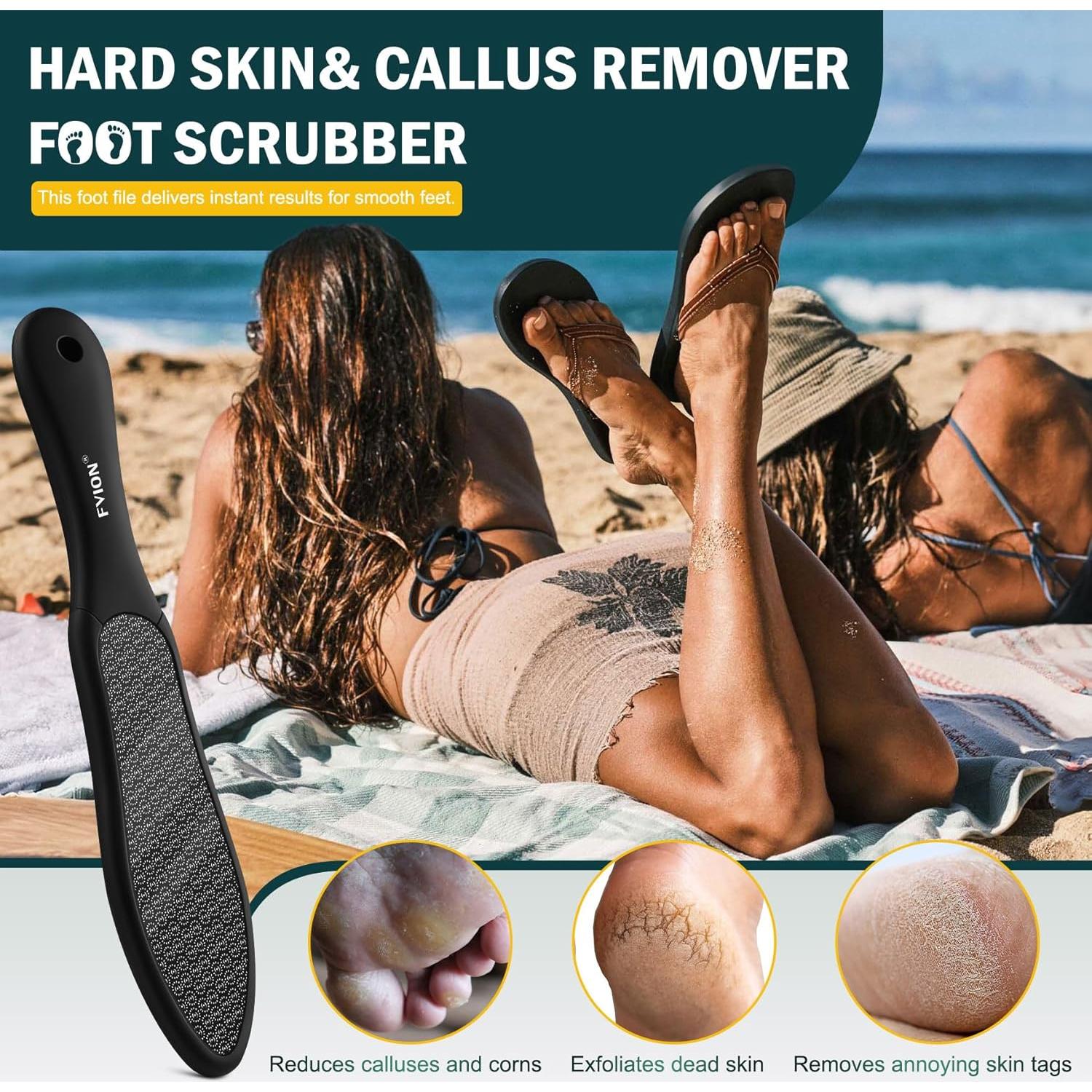 Lima de Pie de Cristal Nano FVION Doble Cara para Callos - Negro