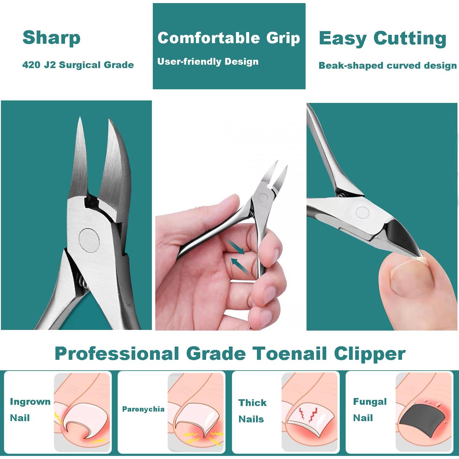 Kit de Pedicura CHICREEN 40 Piezas Acero Inoxidable Cuidado Pies