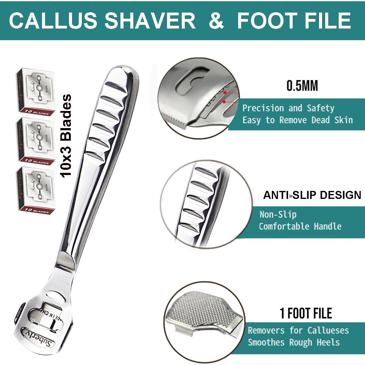 Kit de Pedicura CHICREEN 40 Piezas Acero Inoxidable Cuidado Pies