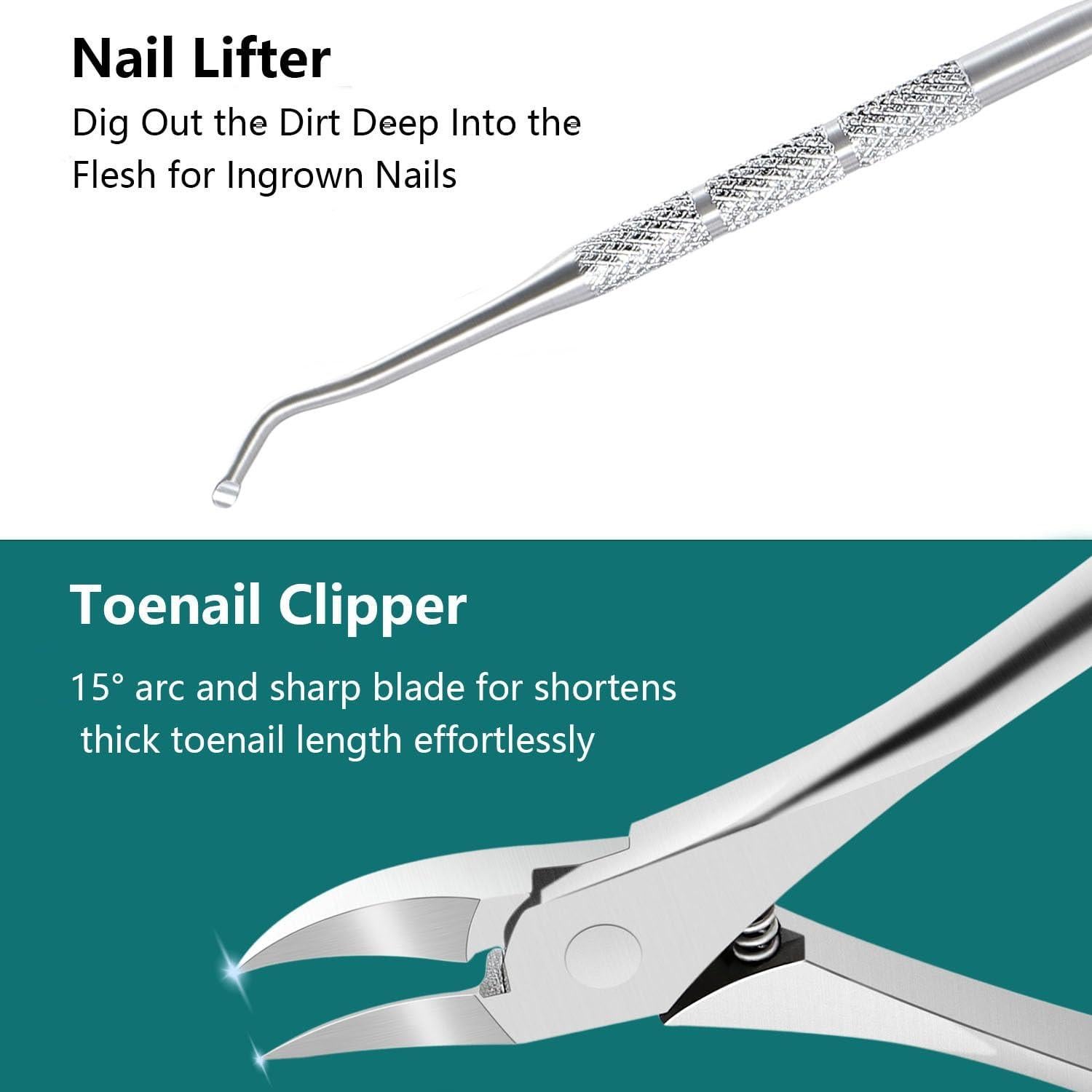 Kit de Pedicura CHICREEN 40 Piezas Acero Inoxidable Cuidado Pies