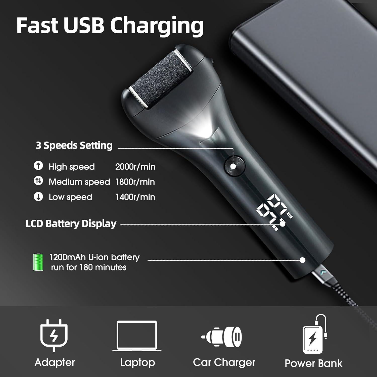 Paquete de 2 Cables de Carga USB Crevauh para Lima de Pies