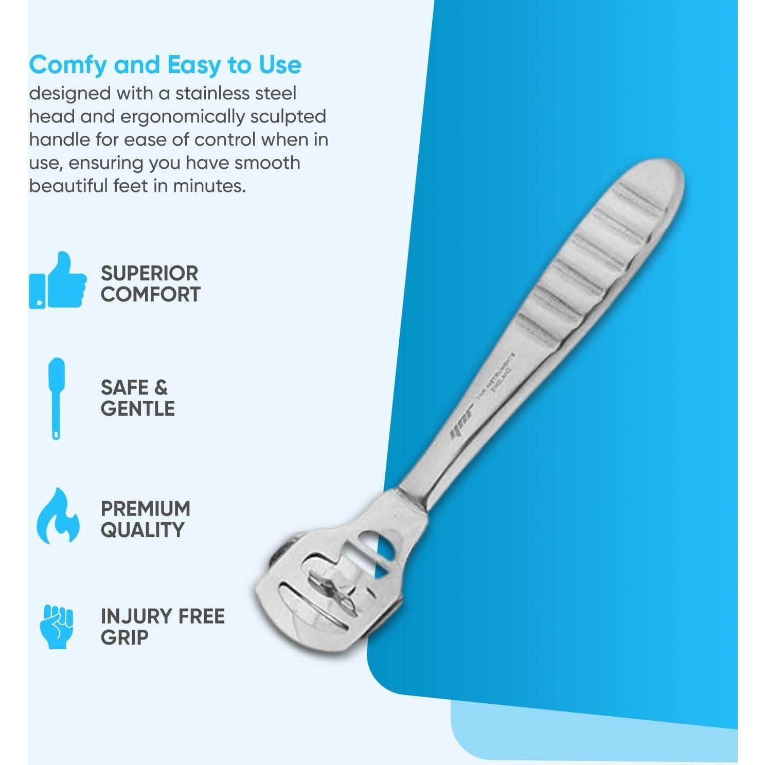 Raspador de Pies YNR de Acero Inoxidable para Callos y Durezas
