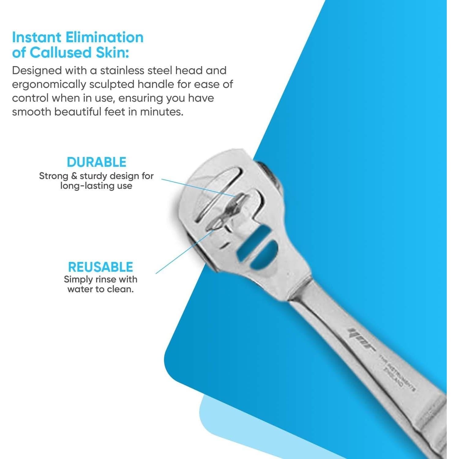 Raspador de Pies YNR de Acero Inoxidable para Callos y Durezas