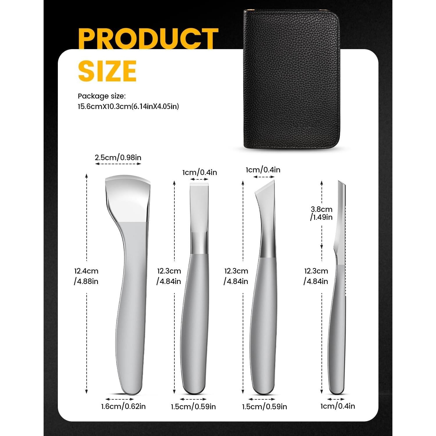 Kit de Pedicura BEZOX 4 Piezas - Eliminación de Uñas Encarnadas y Callos