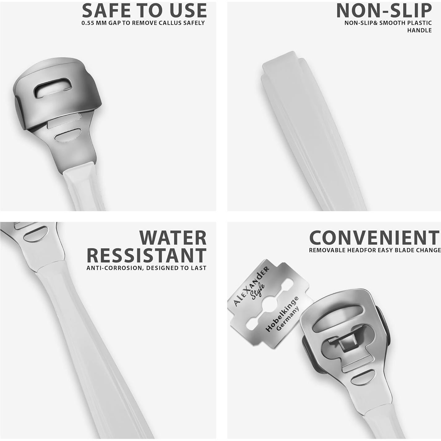 Rasuradora de Callos DEXSUR con 10 Cuchillas Reemplazables