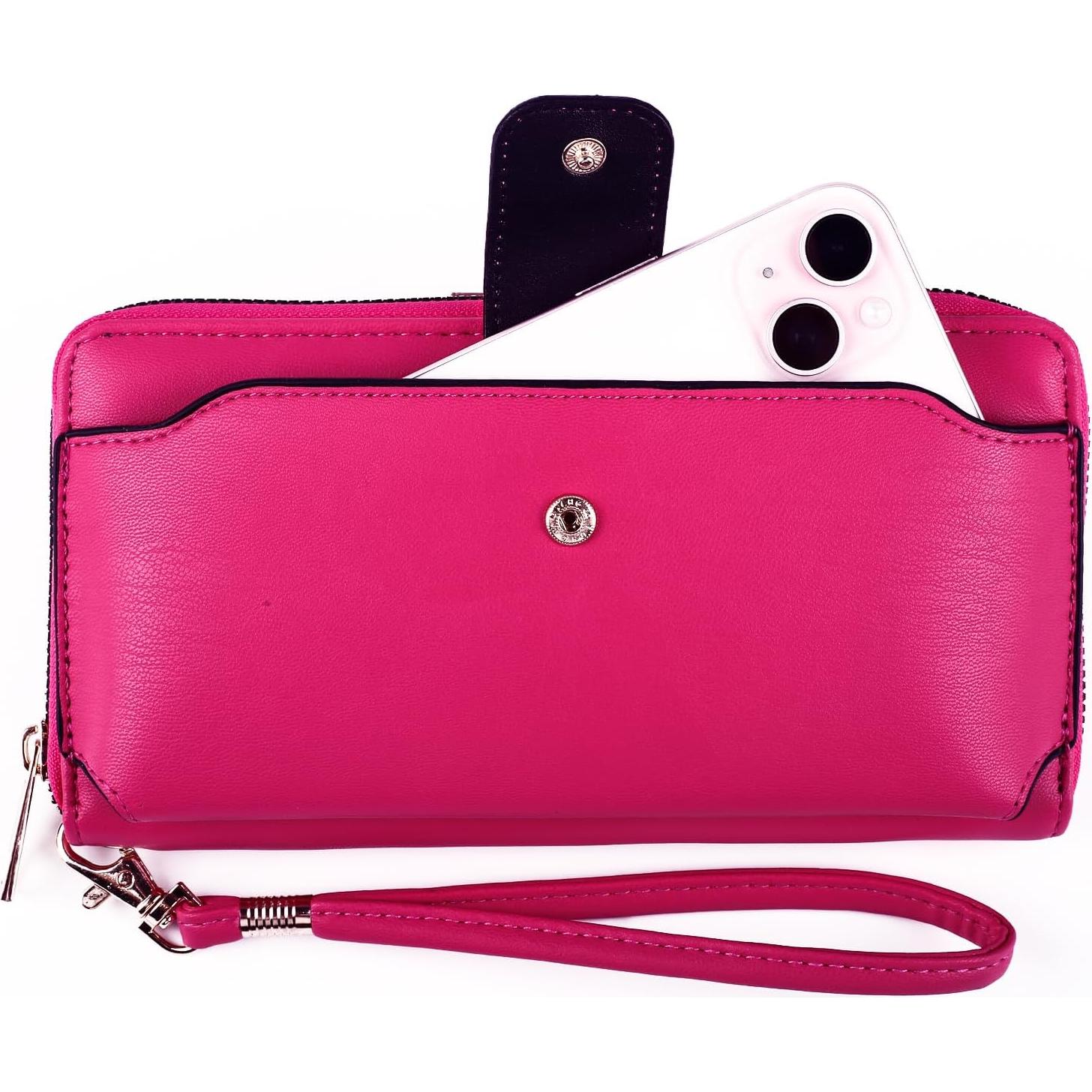 Cartera de Muñeca Heaye Rosa con Soporte para Teléfono y RFID