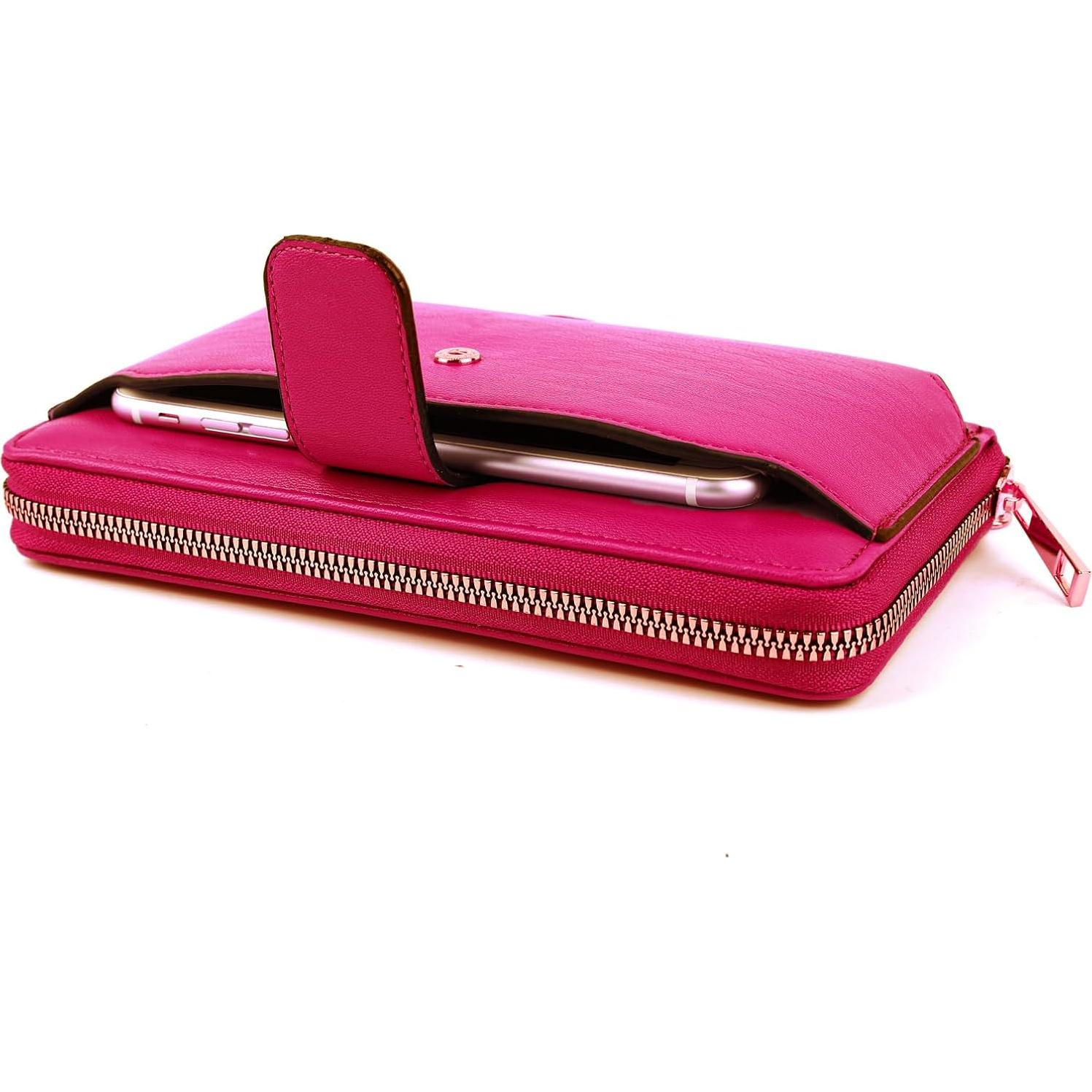 Cartera de Muñeca Heaye Rosa con Soporte para Teléfono y RFID