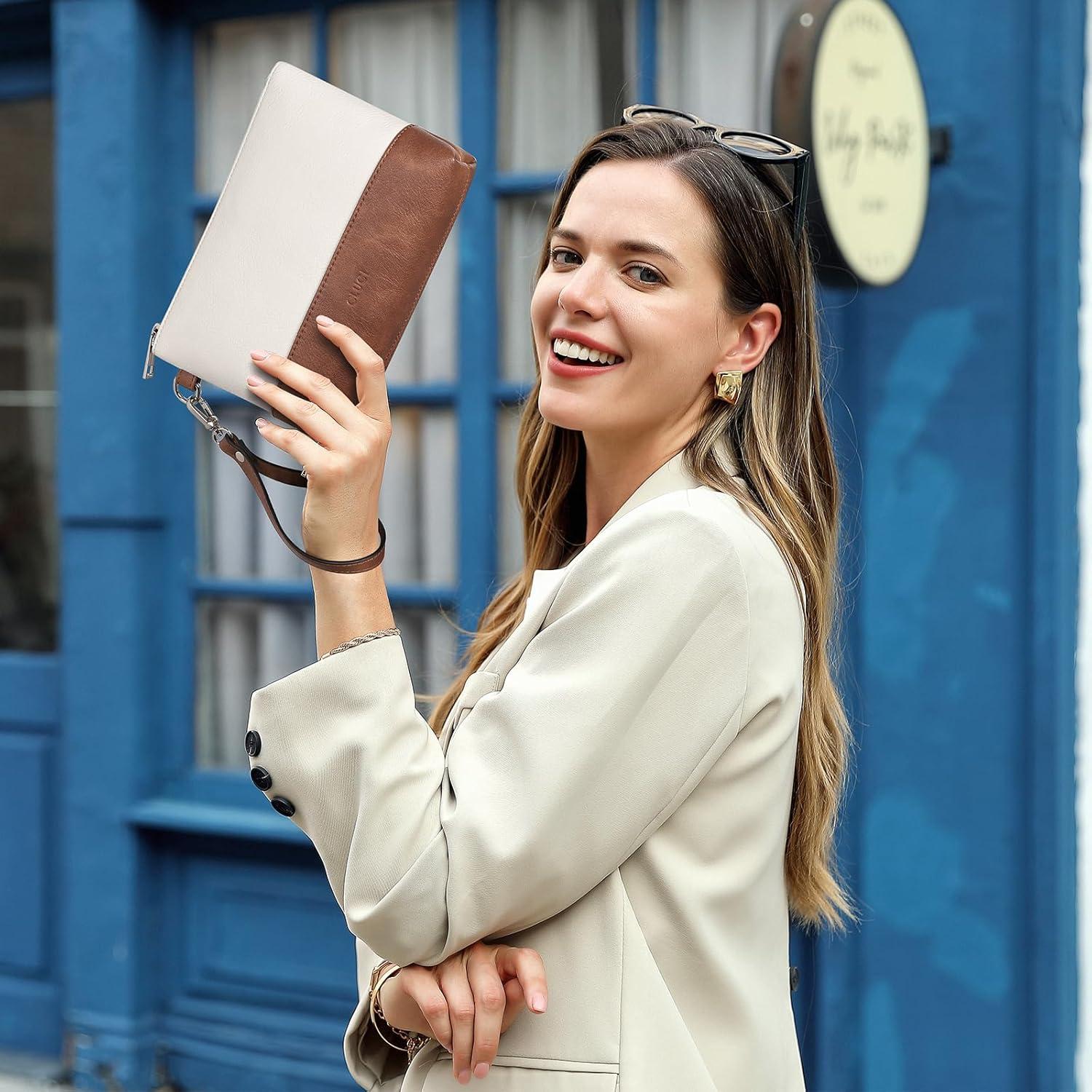 Cartera de Muñeca CLUCI para Mujeres de Cuero Sintético 23x15x6cm