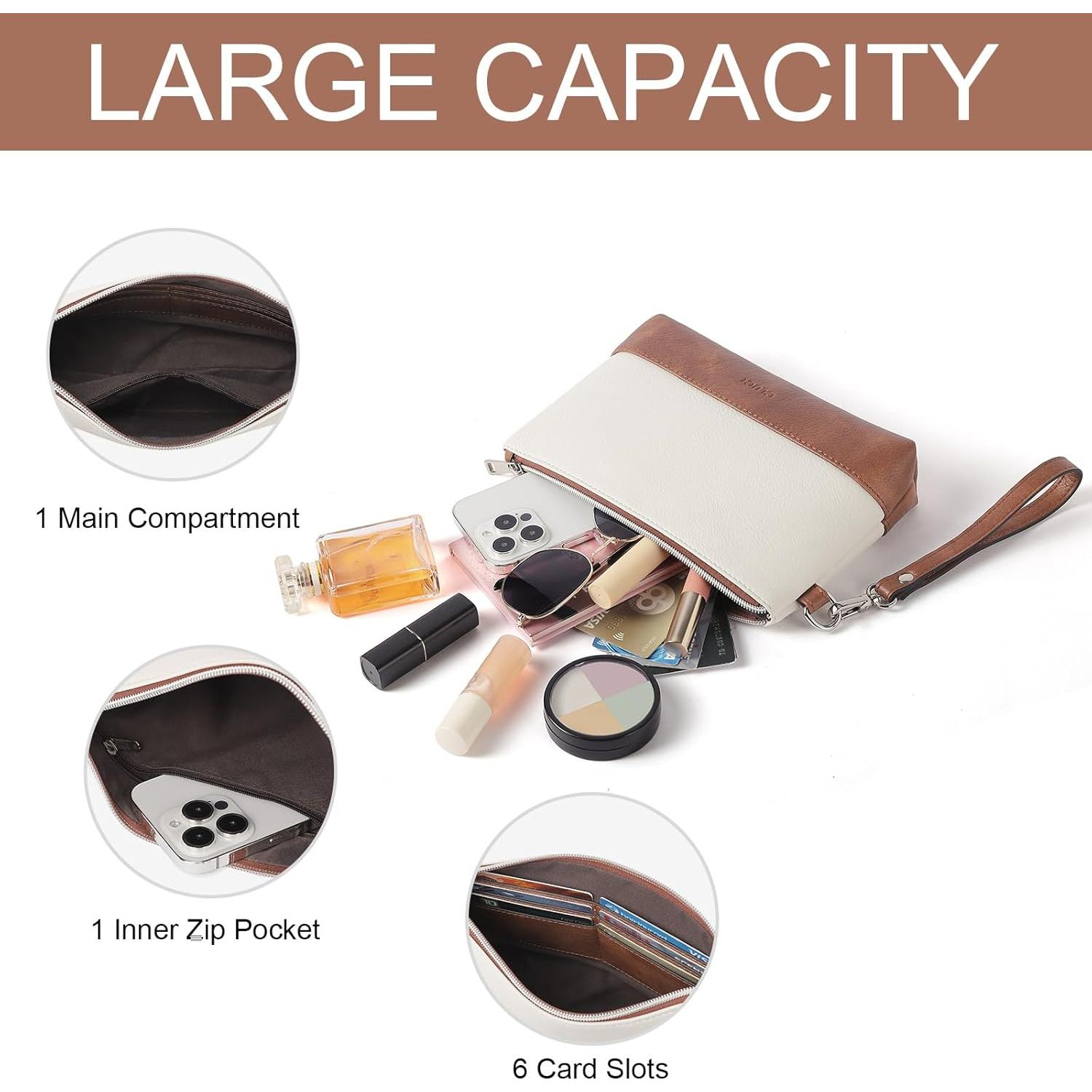 Cartera de Muñeca CLUCI para Mujeres de Cuero Sintético 23x15x6cm