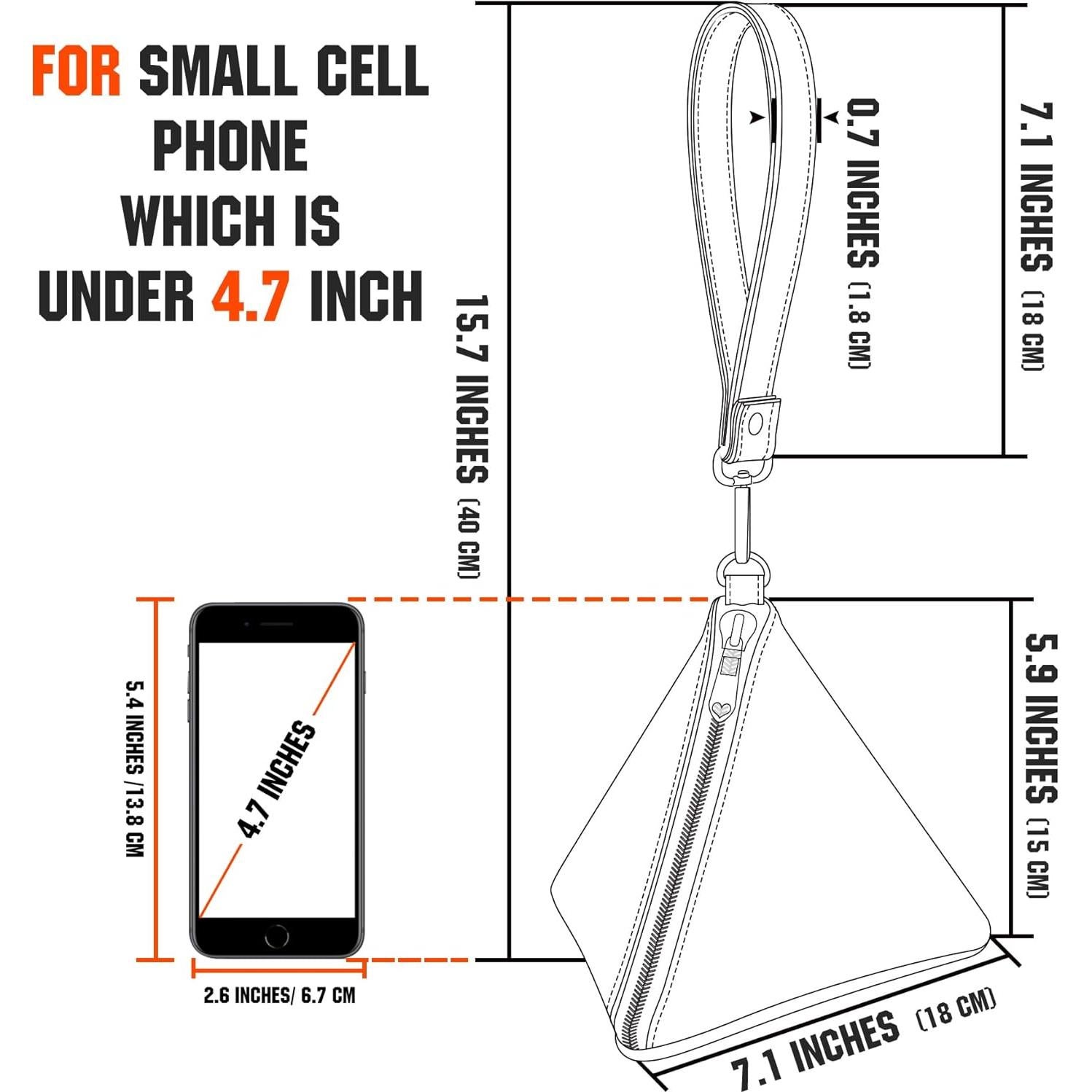 Cartera de mano triangular PG6 de cuero sintético rojo 10x15cm