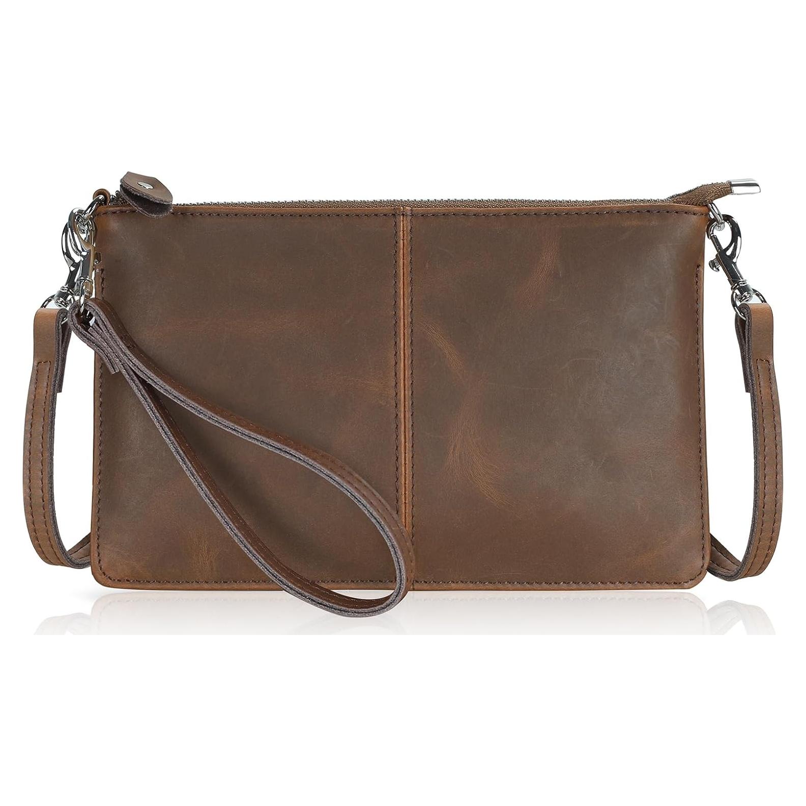 Cartera Clutch de Cuero Befen con Ranuras RFID - Marrón