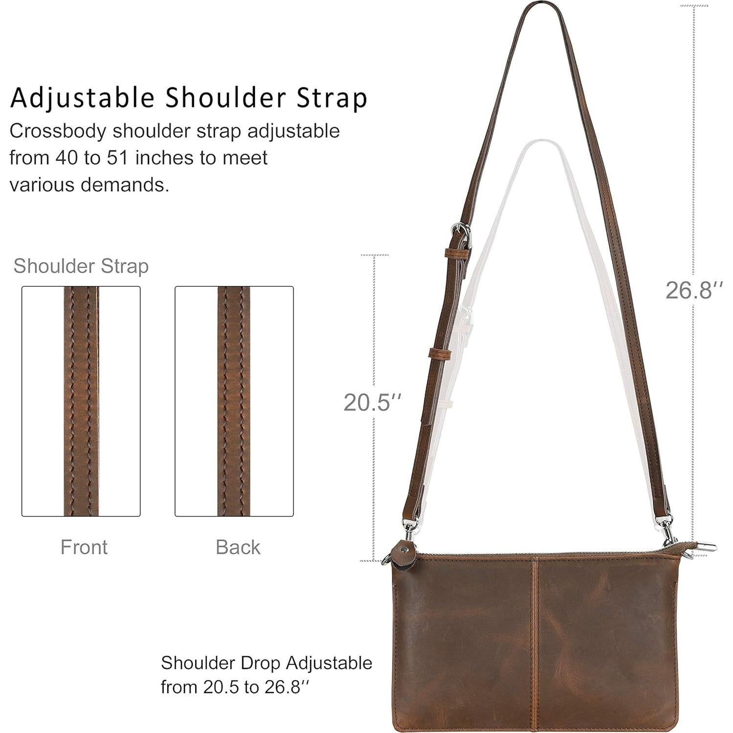 Cartera Clutch de Cuero Befen con Ranuras RFID - Marrón