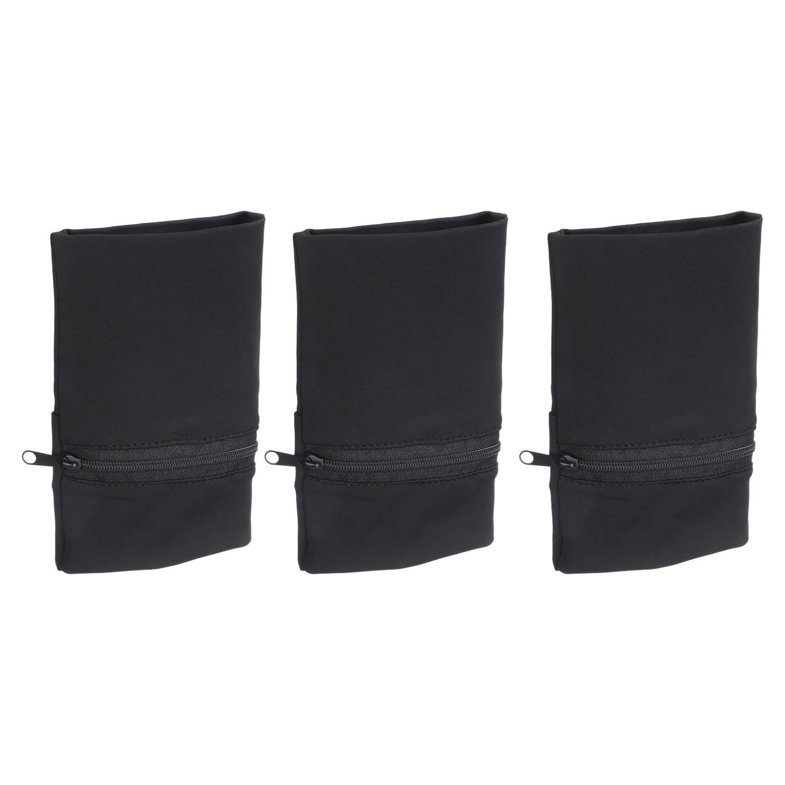 Bolsa de Muñeca uxcell Negra con Cremallera para Correr 15x10cm