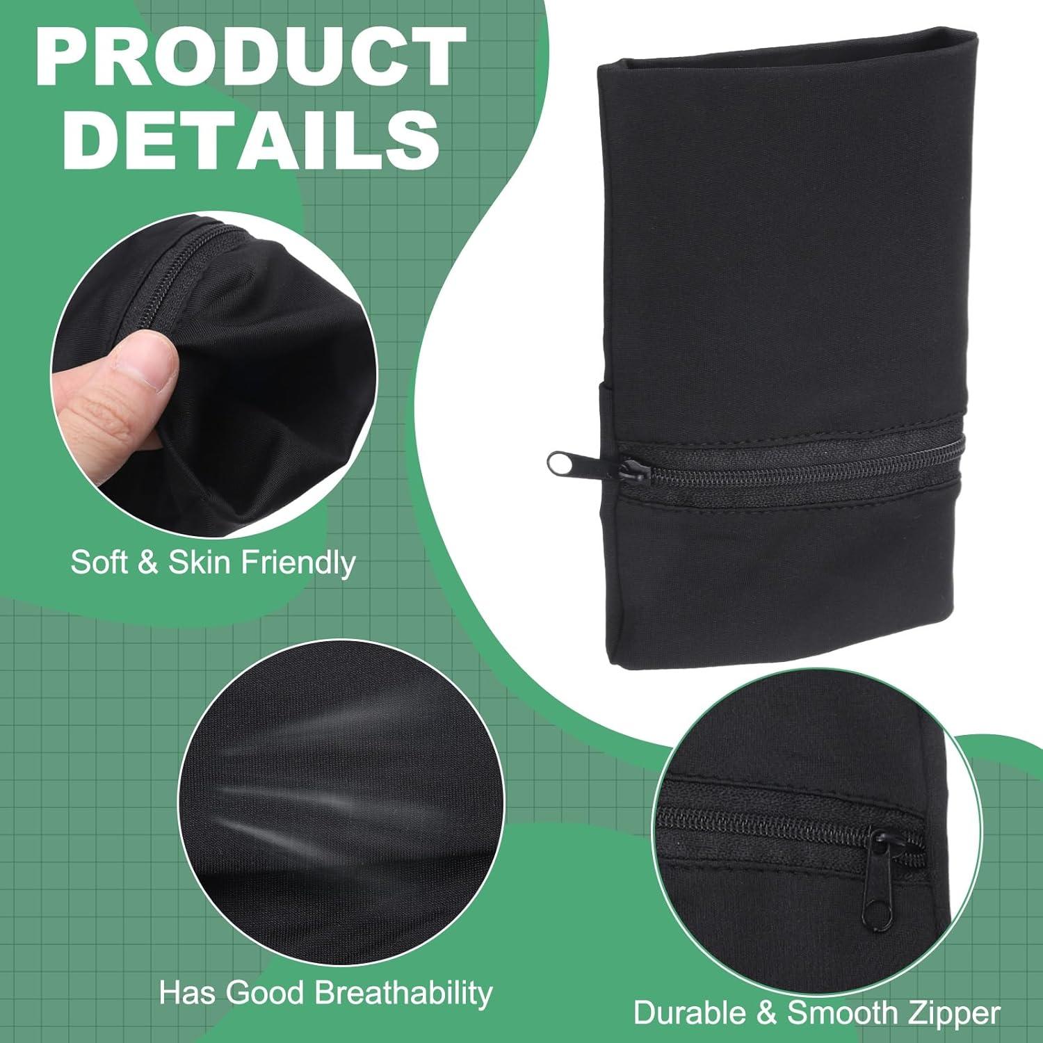 Bolsa de Muñeca uxcell Negra con Cremallera para Correr 15x10cm