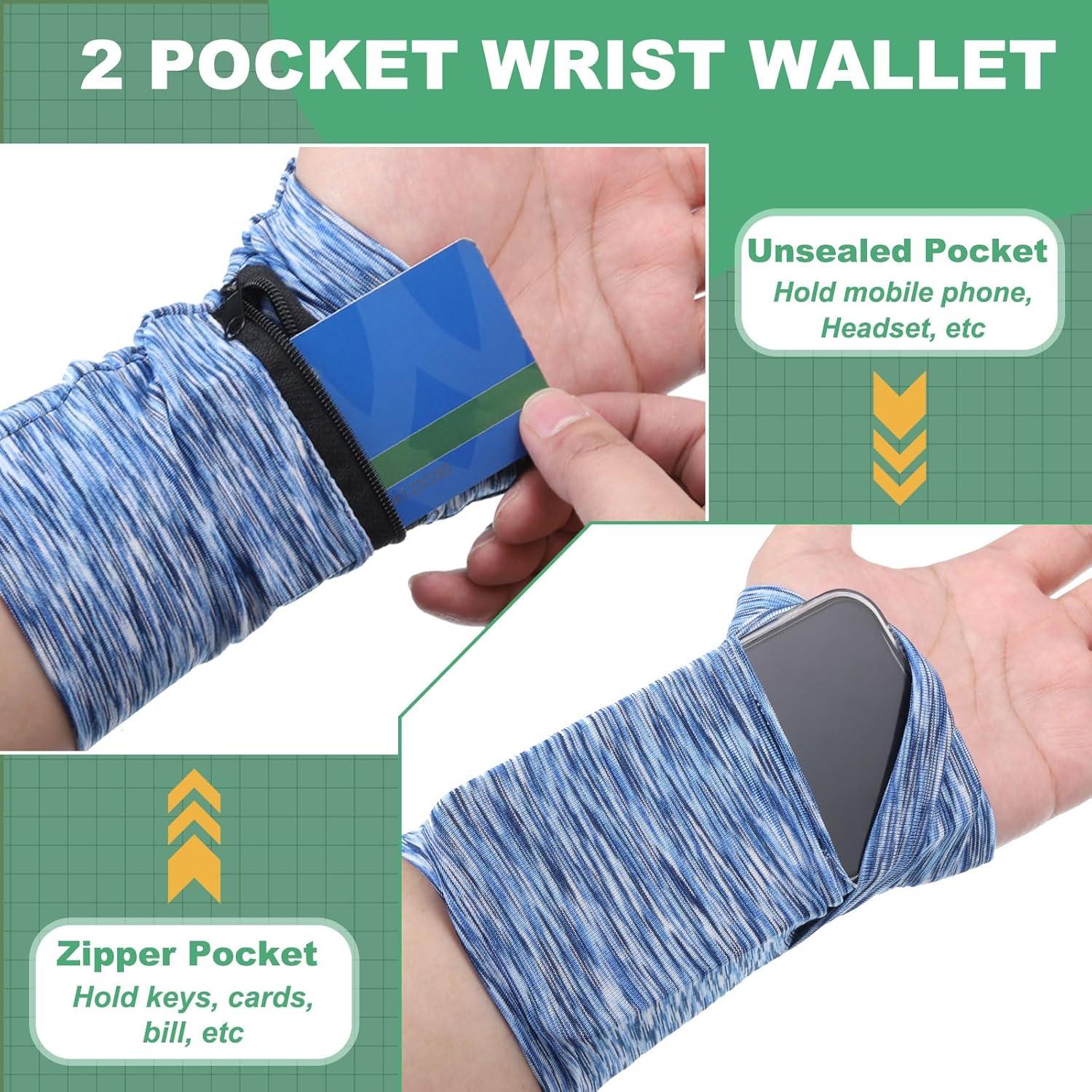 Bolsa de Muñeca uxcell Negra con Cremallera para Correr 15x10cm