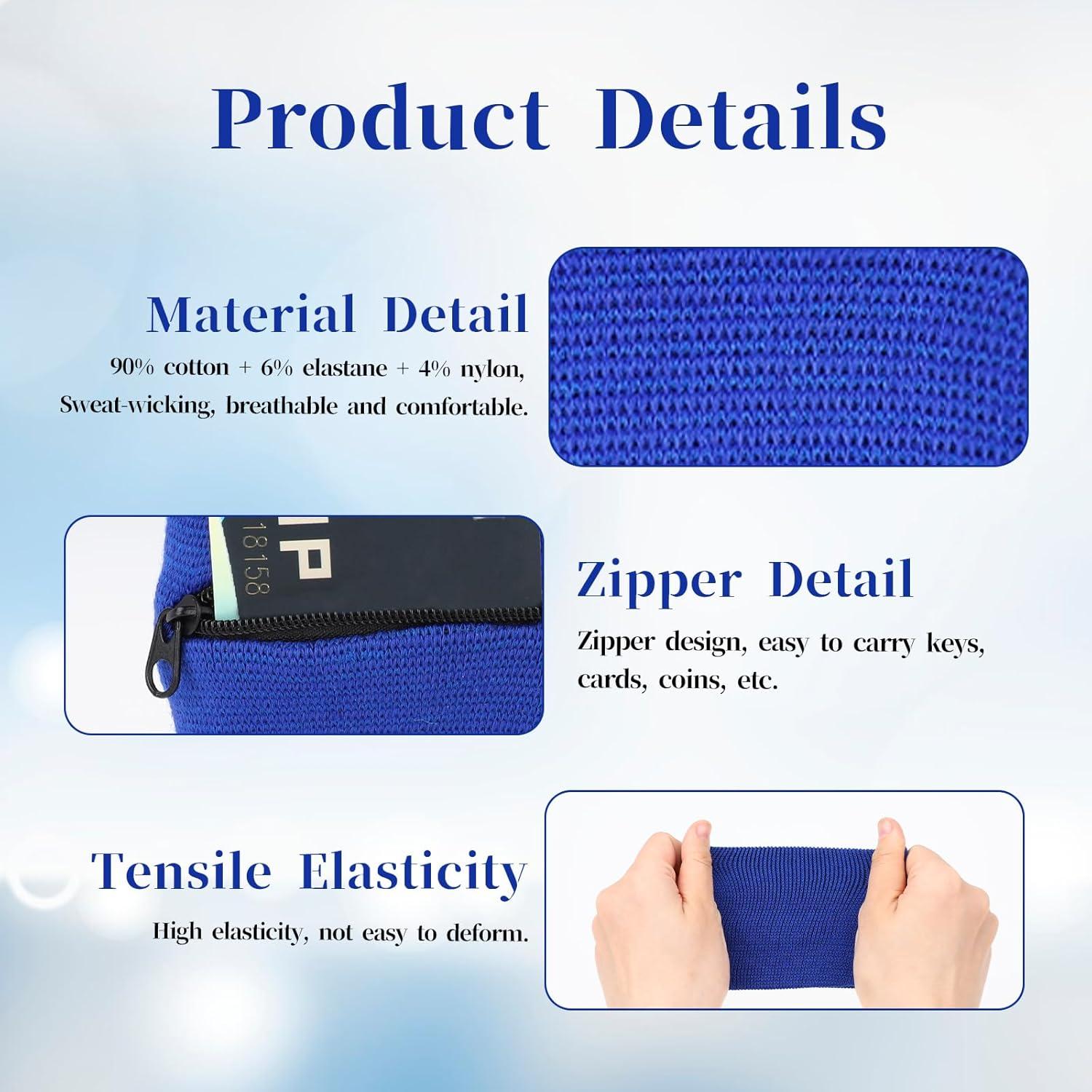 4 Carteras de Muñeca YQQYG con Cremallera para Deportes