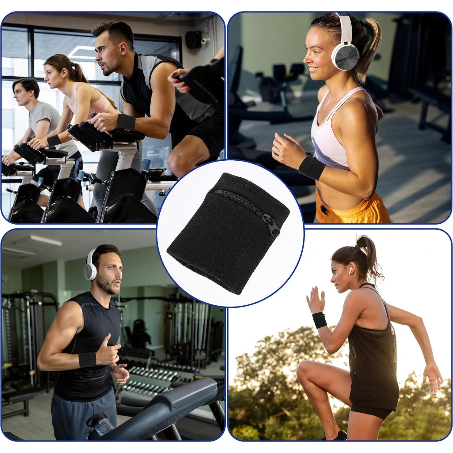 4 Carteras de Muñeca YQQYG con Cremallera para Deportes