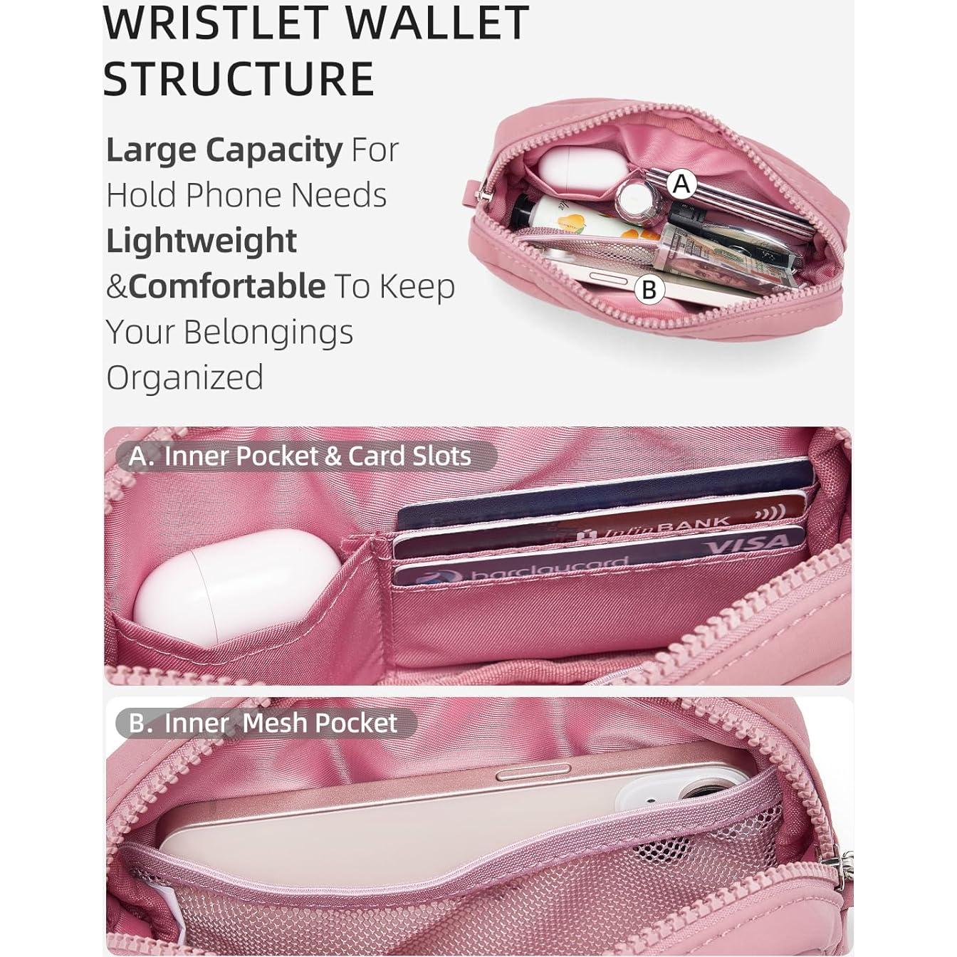 Billetera de Muñeca WESTBRONCO Rosa Oscuro RFID Nylon 17x12cm