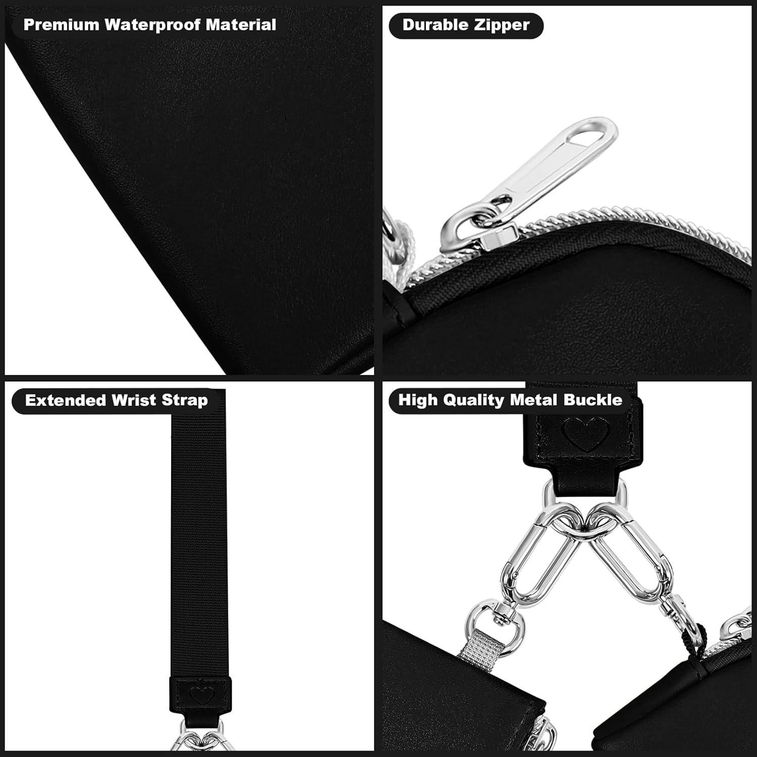 Monedero de Muñeca Doble LS-09 Negro para Mujeres