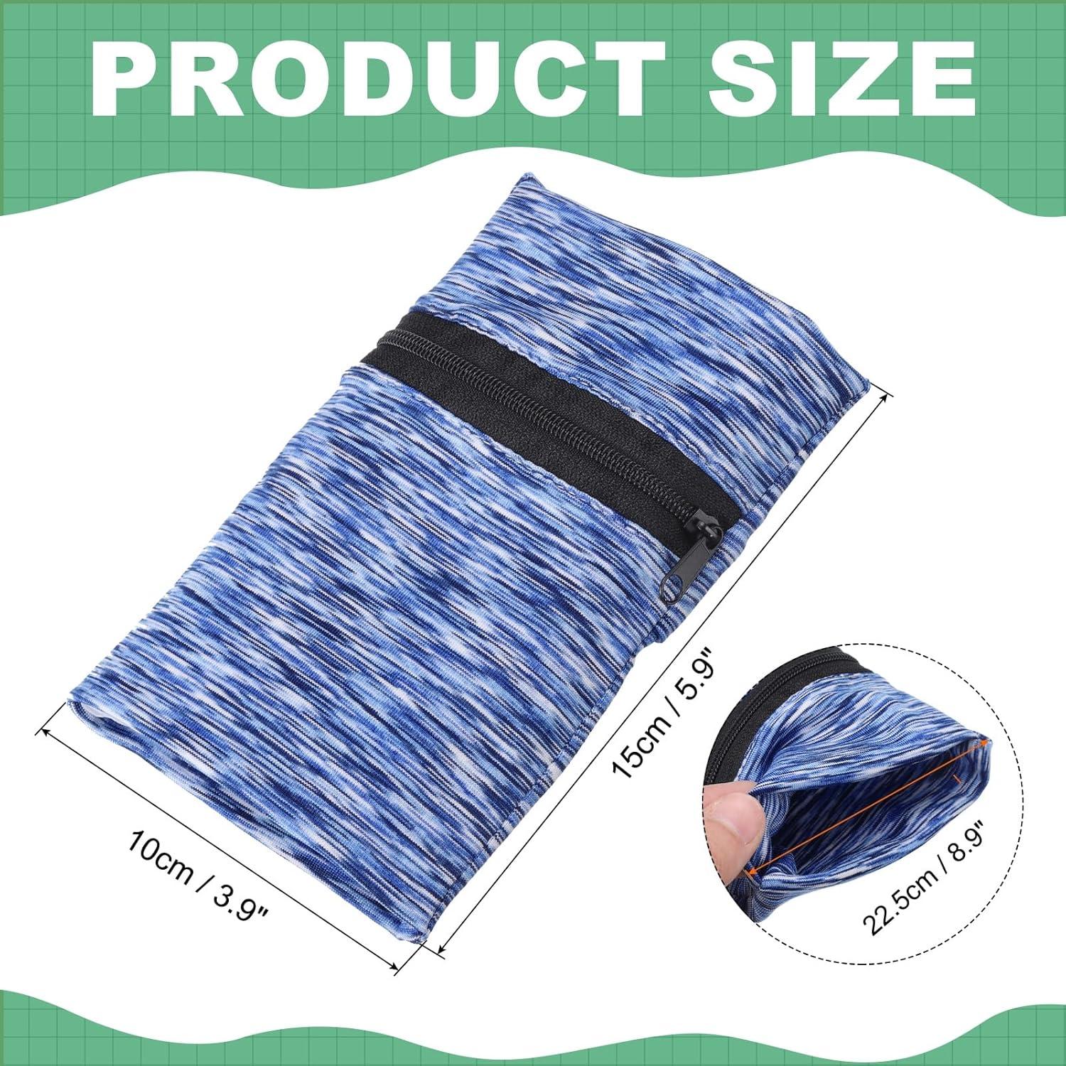 Cartera de Muñeca Deportiva uxcell con Cremallera 15x10cm Azul