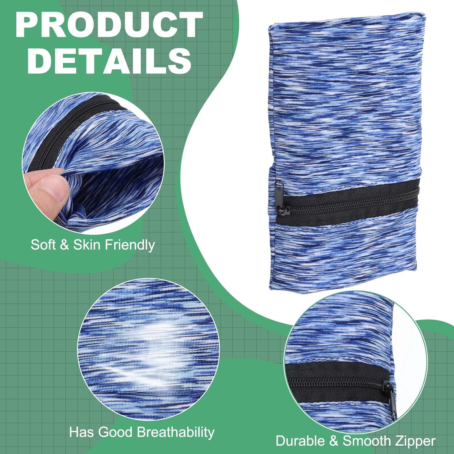 Cartera de Muñeca Deportiva uxcell con Cremallera 15x10cm Azul