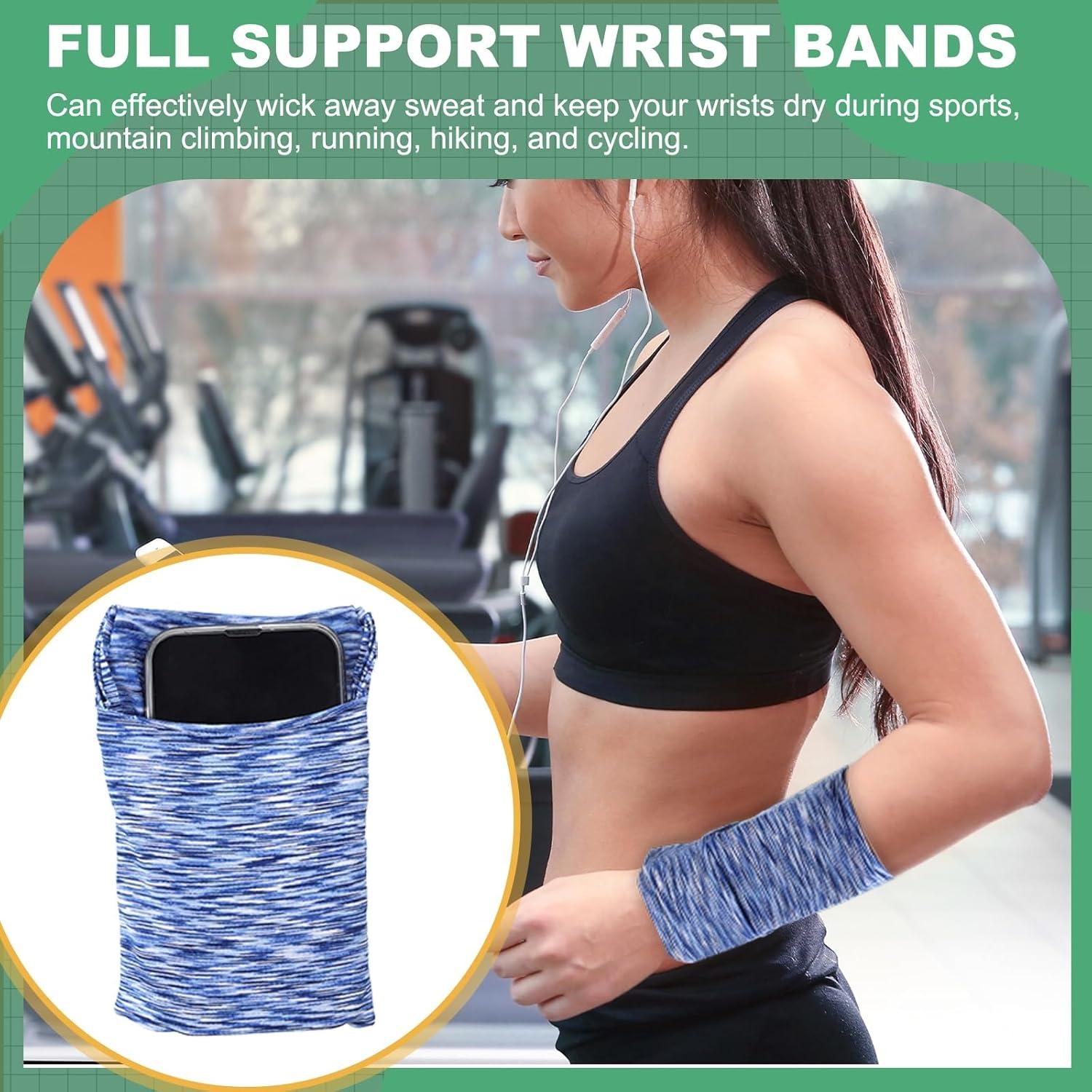 Cartera de Muñeca Deportiva uxcell con Cremallera 15x10cm Azul