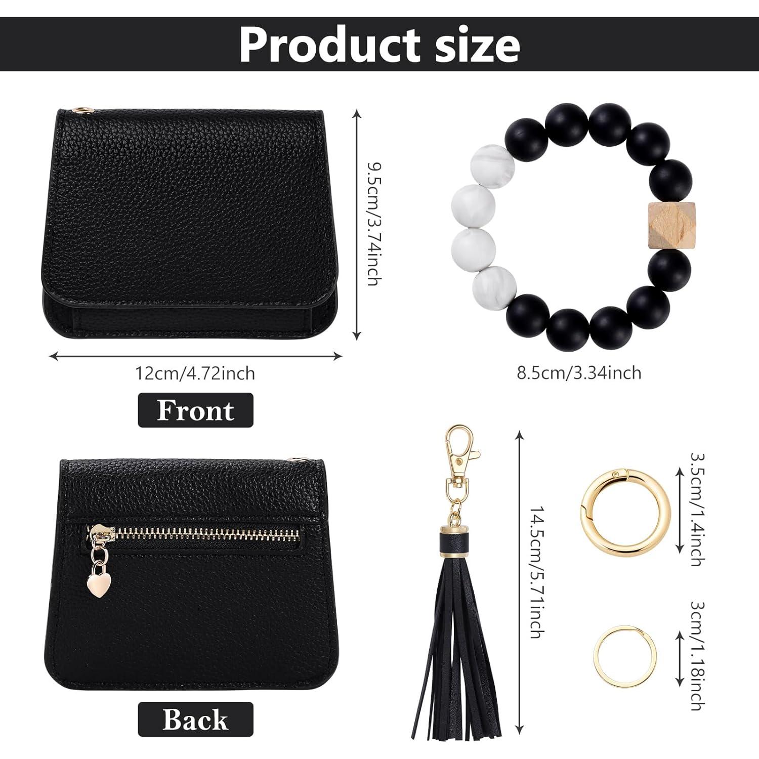 Cartera de muñeca RFID para mujeres con llavero de silicona