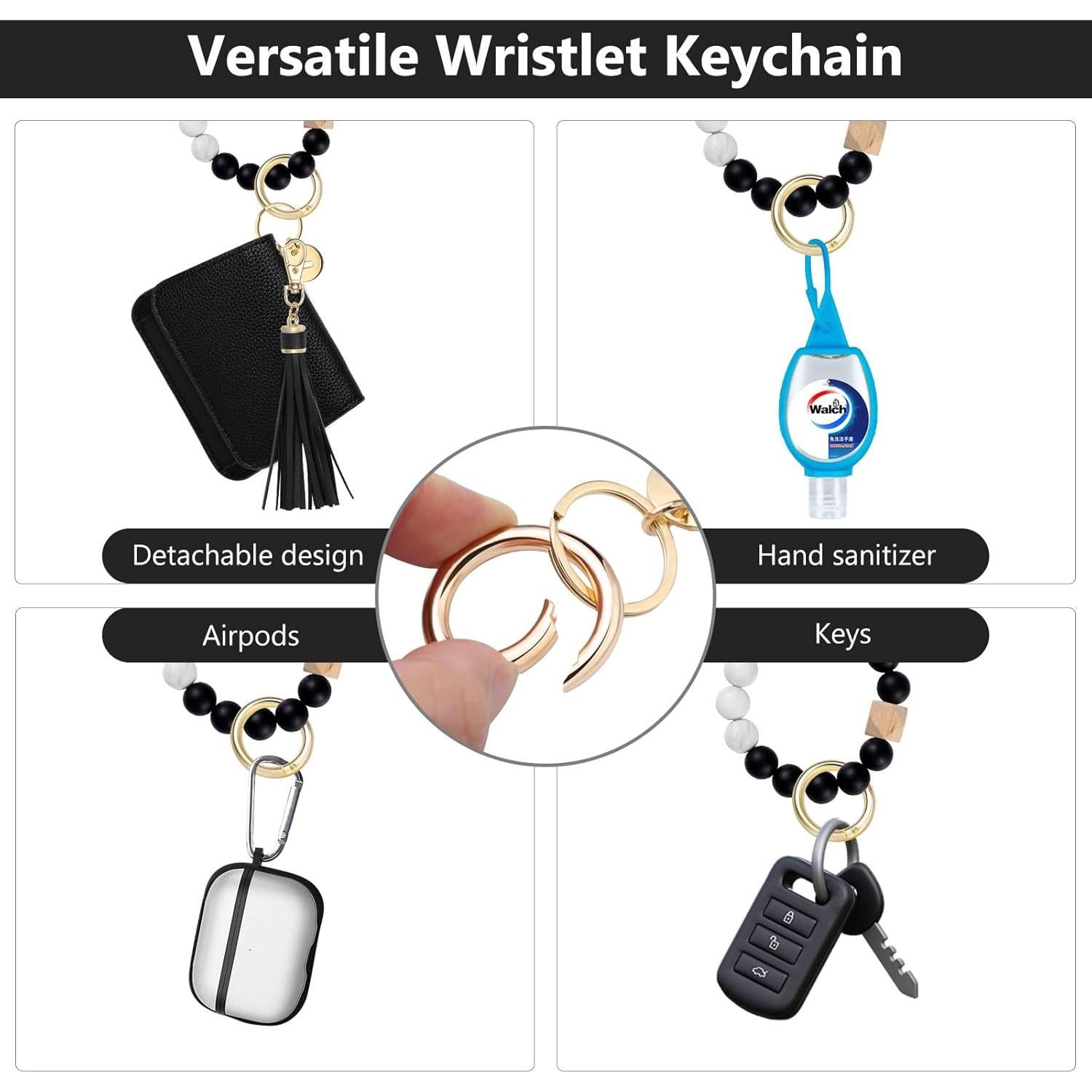 Cartera de muñeca RFID para mujeres con llavero de silicona